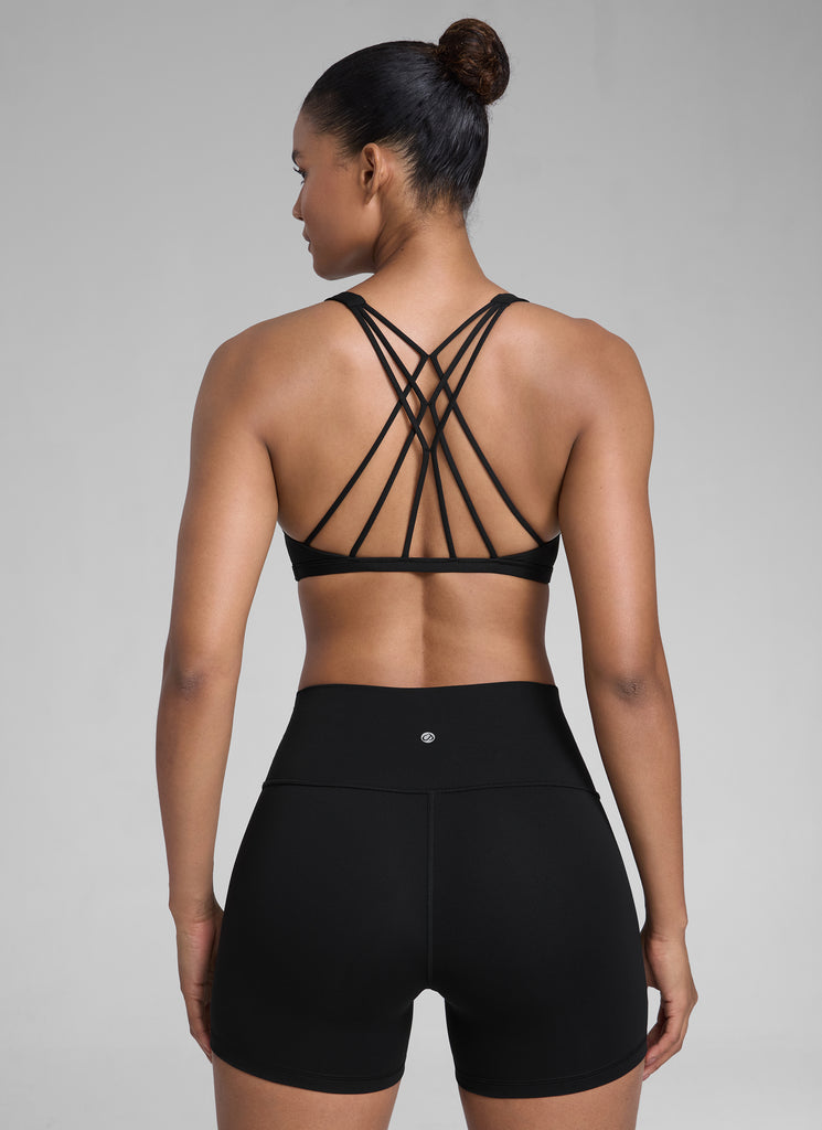 CRZ YOGA Sujetador Deportivo de Yoga con Bajo Impacto para Mujer Negro