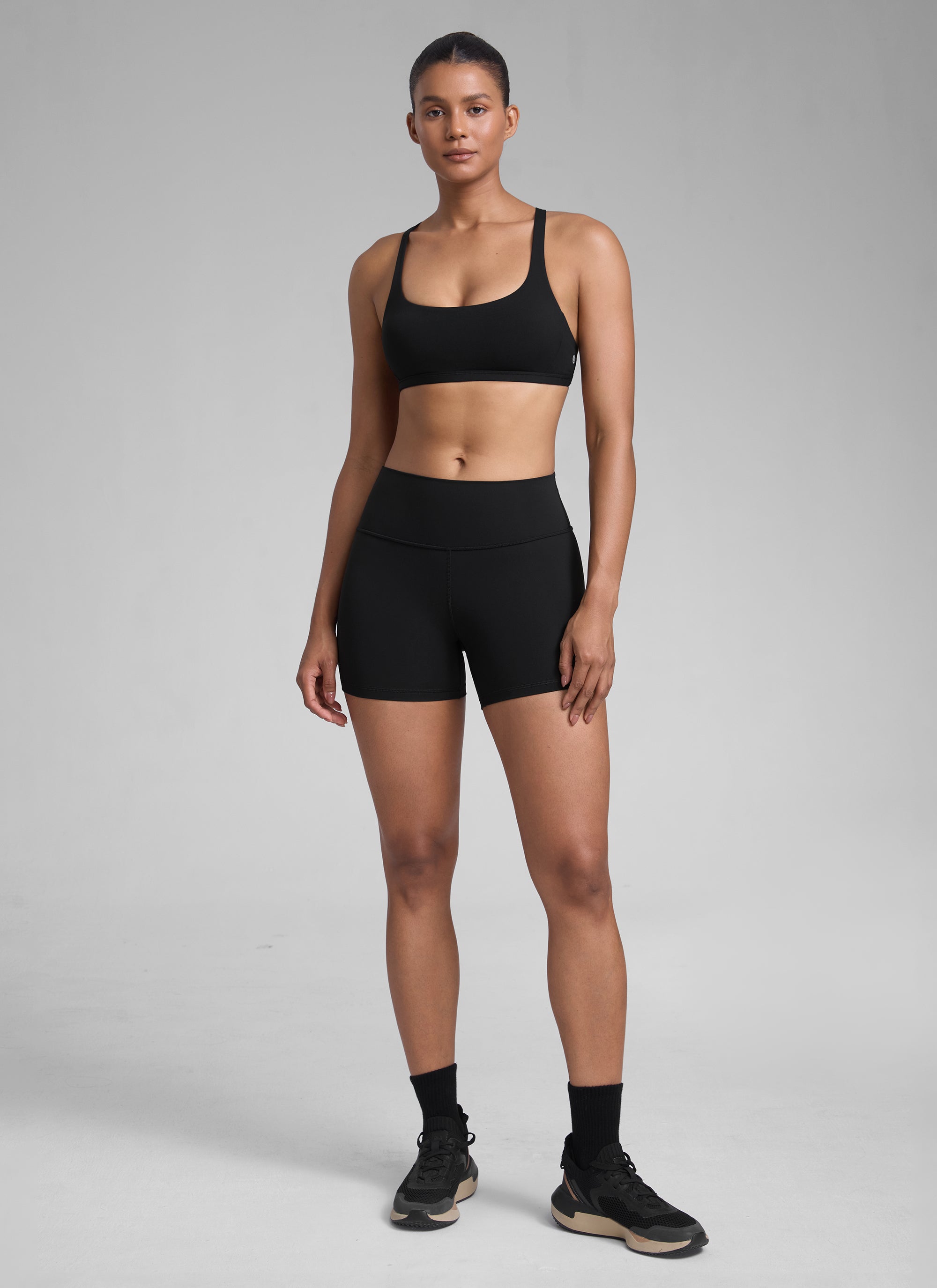 CRZ YOGA Sujetador Deportivo de Yoga con Bajo Impacto para Mujer Negro