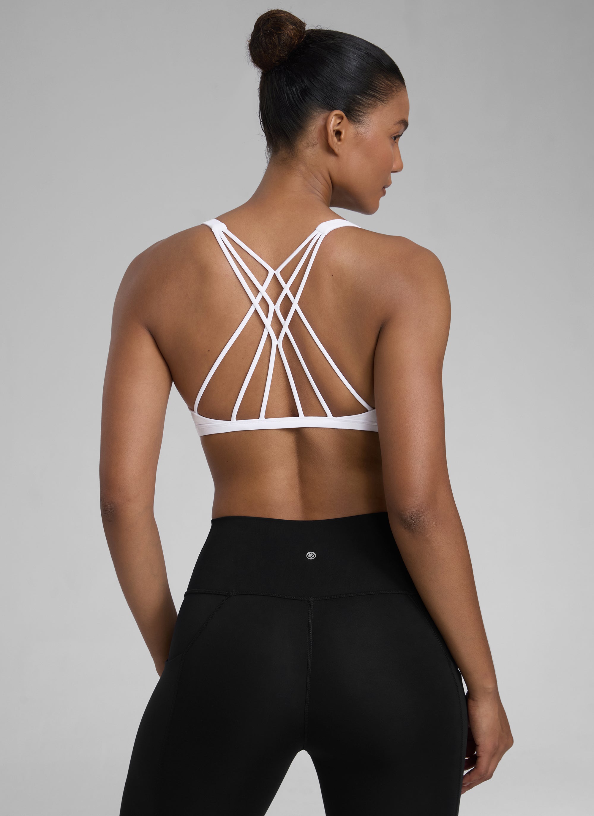 CRZ YOGA Sujetador Deportivo de Yoga con Bajo Impacto para Mujer blanco