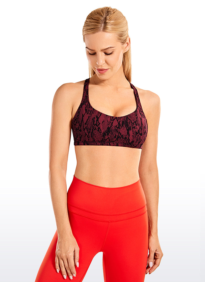 CRZ YOGA Sujetador Deportivo de Yoga con Bajo Impacto para Mujer Serpiente roja