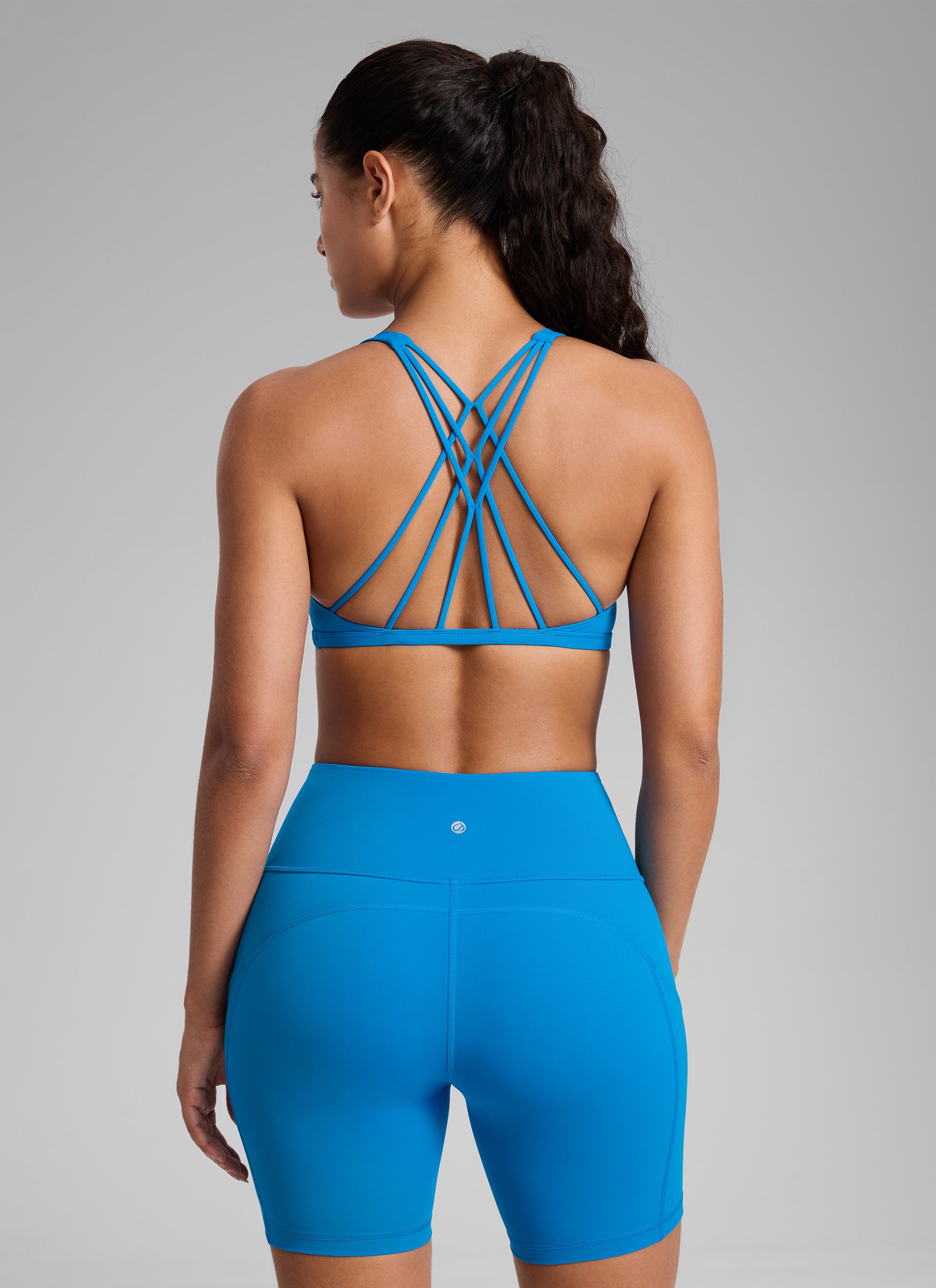 CRZ YOGA Sujetador Deportivo de Yoga con Bajo Impacto para Mujer Azul Malgache