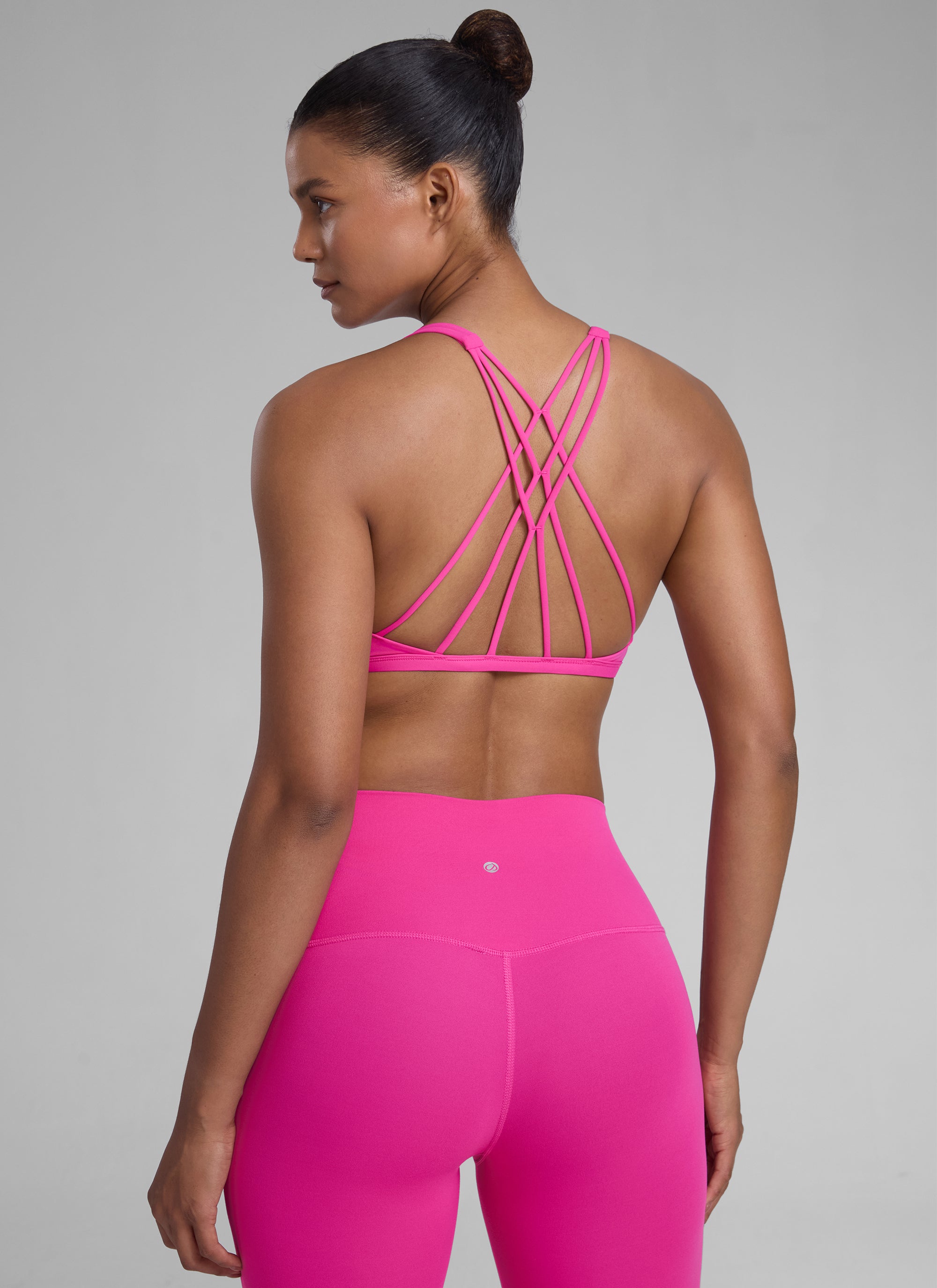 CRZ YOGA Sujetador Deportivo de Yoga con Bajo Impacto para Mujer Púrpura Hibisco