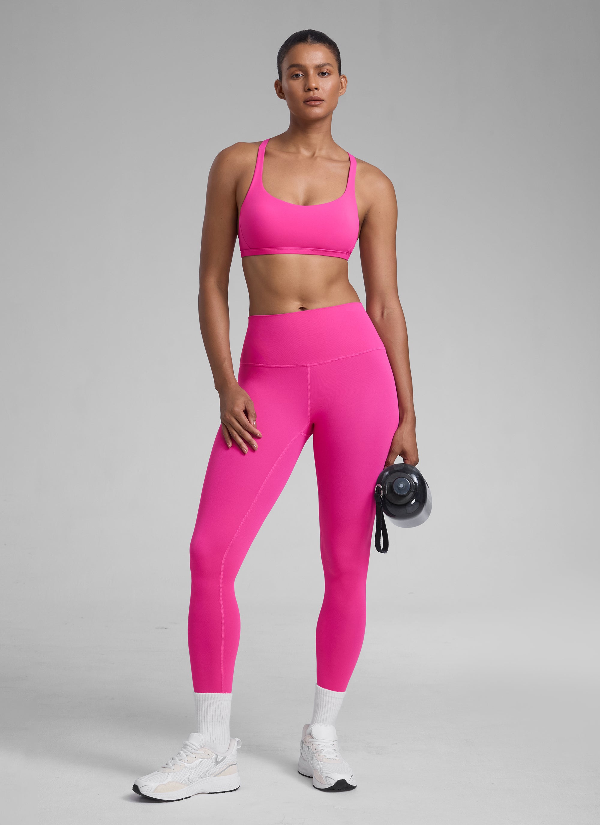 CRZ YOGA Sujetador Deportivo de Yoga con Bajo Impacto para Mujer Púrpura Hibisco