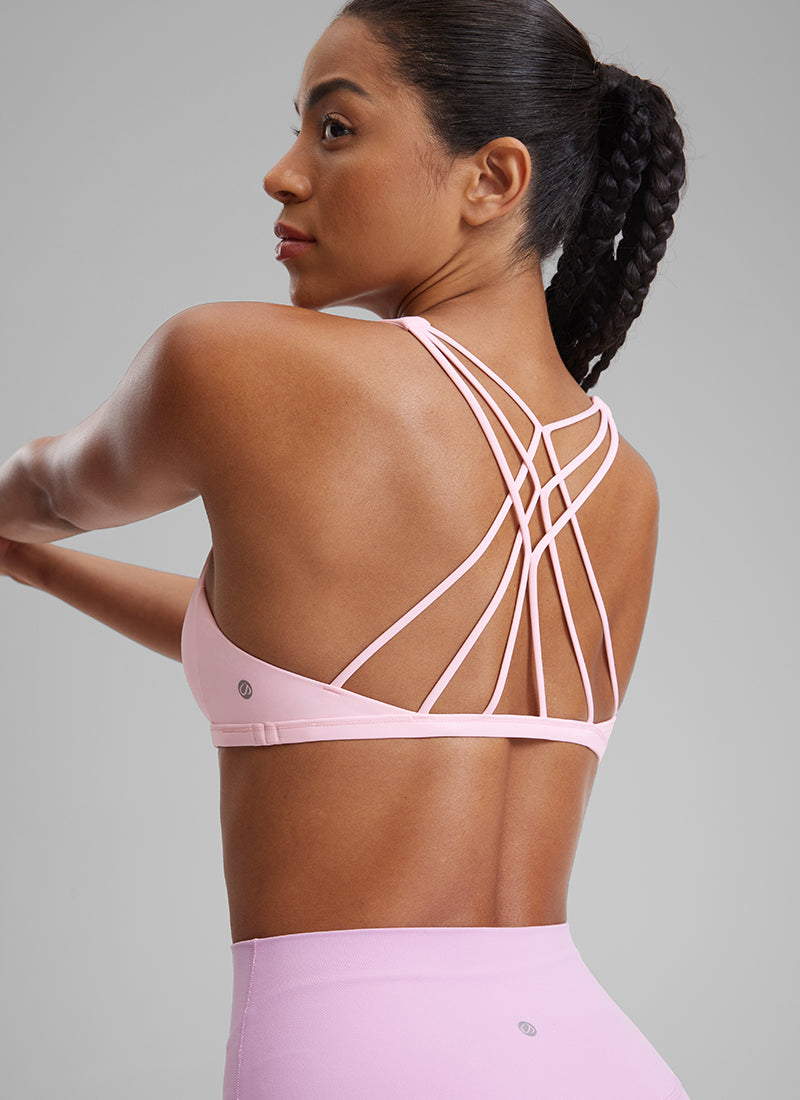 CRZ YOGA Sujetador Deportivo de Yoga con Bajo Impacto para Mujer Rosa Fresa