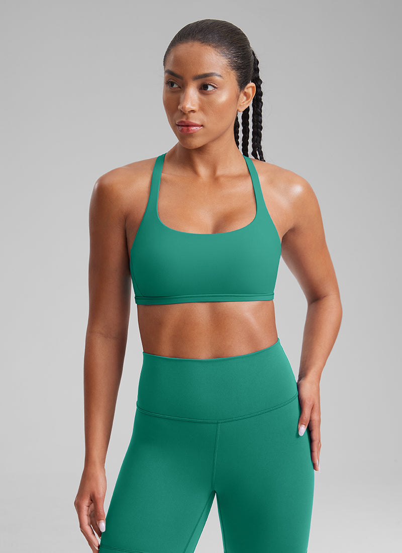 CRZ YOGA Sujetador Deportivo de Yoga con Bajo Impacto para Mujer Verde Cascadia