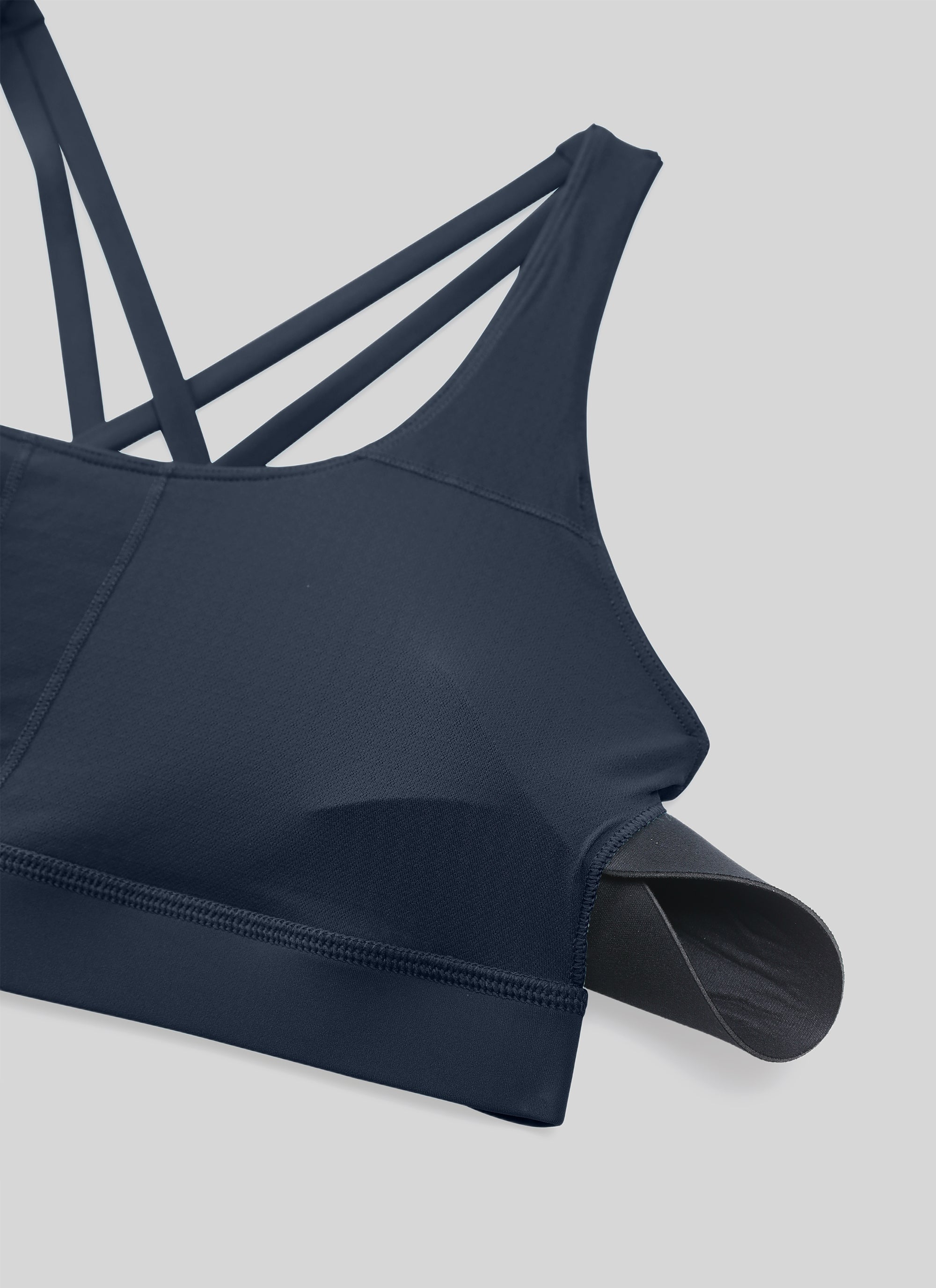 CRZ YOGA Sujetador de Sujeción Media con Espalda Cruzada para Mujer Armada