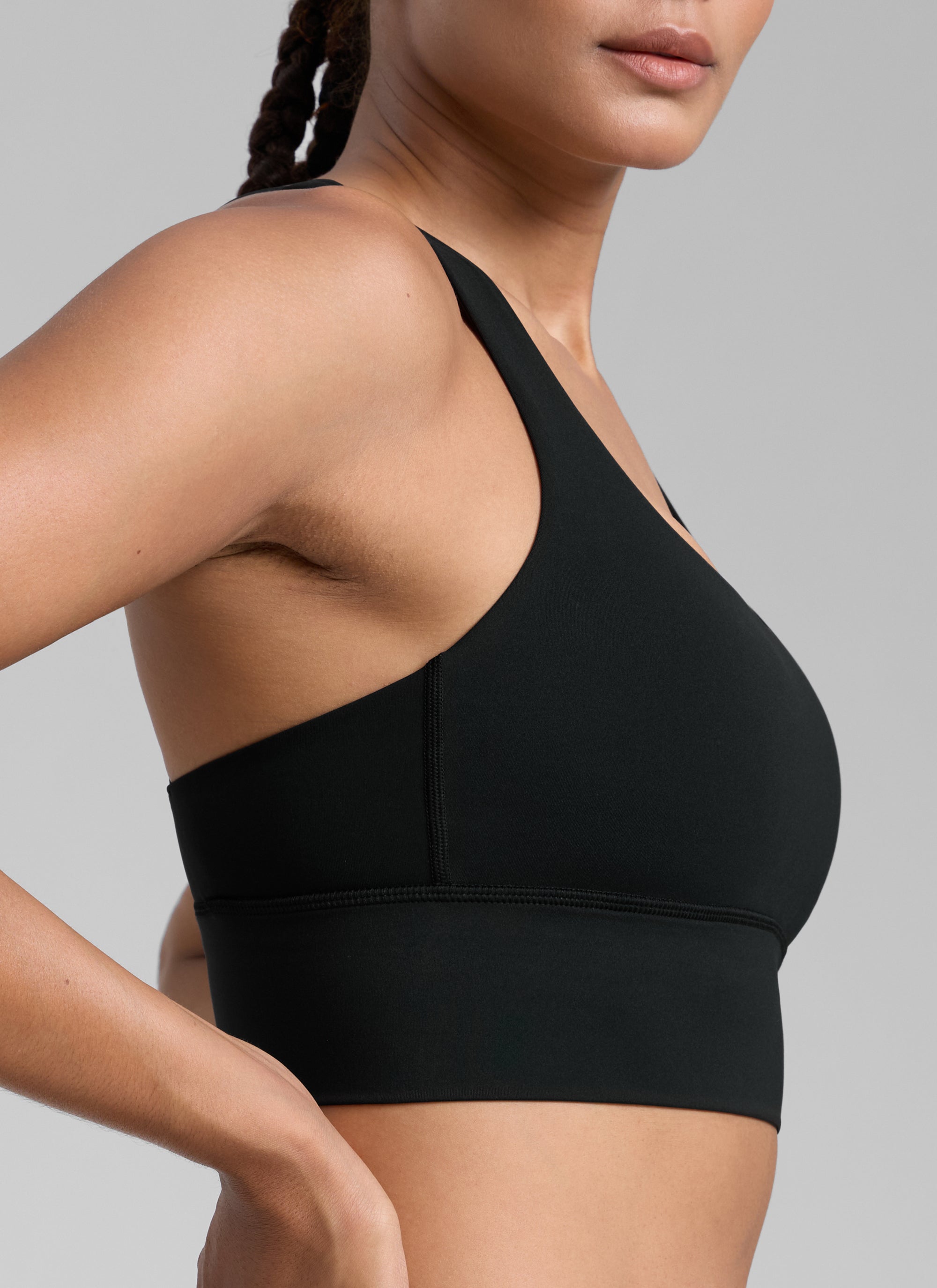 CRZ YOGA Nakedfeel Sujetador Largo con Tirantes y Espalda Cruzada para Mujer Negro