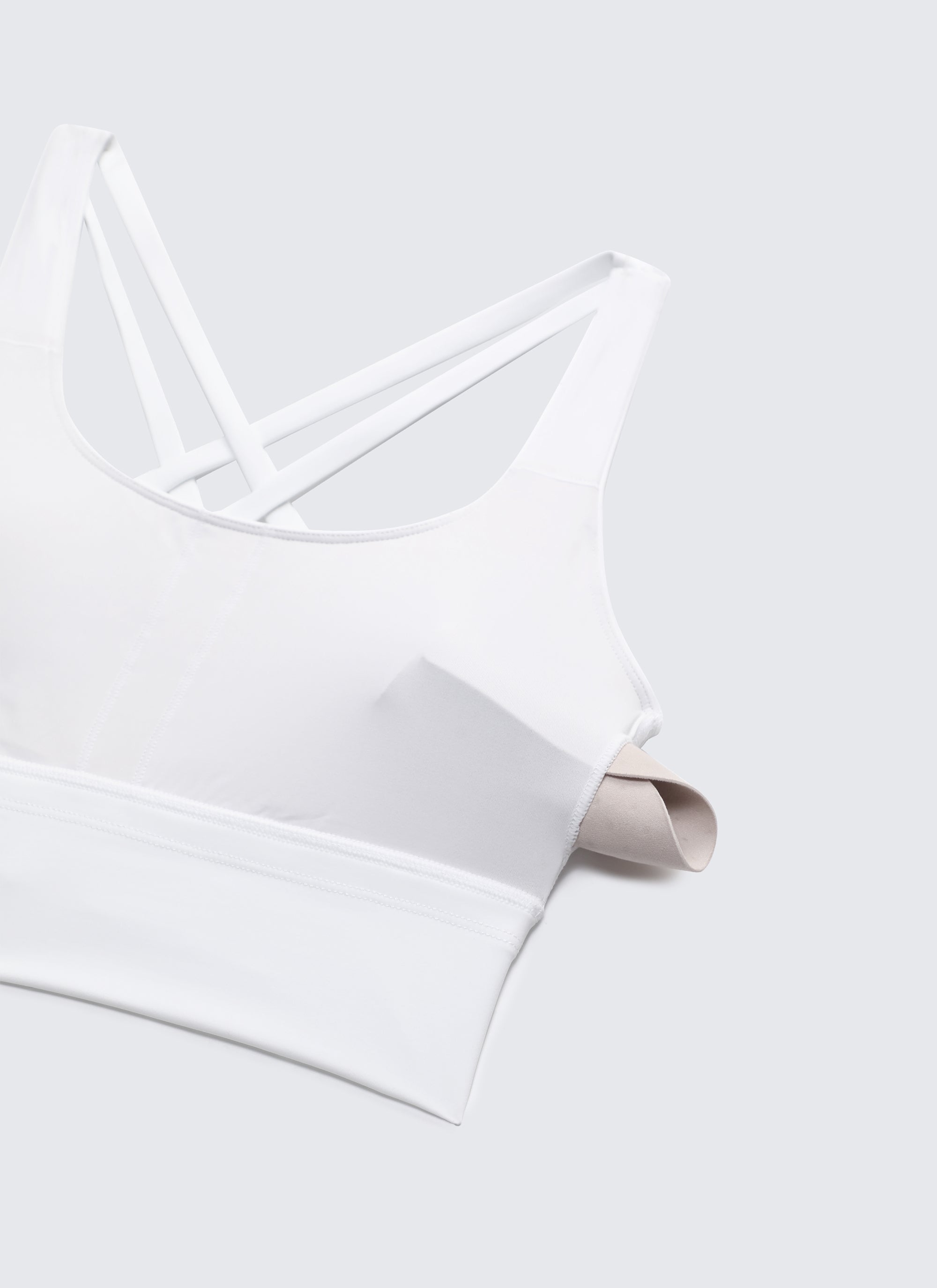 CRZ YOGA Nakedfeel Sujetador Largo con Tirantes y Espalda Cruzada para Mujer blanco