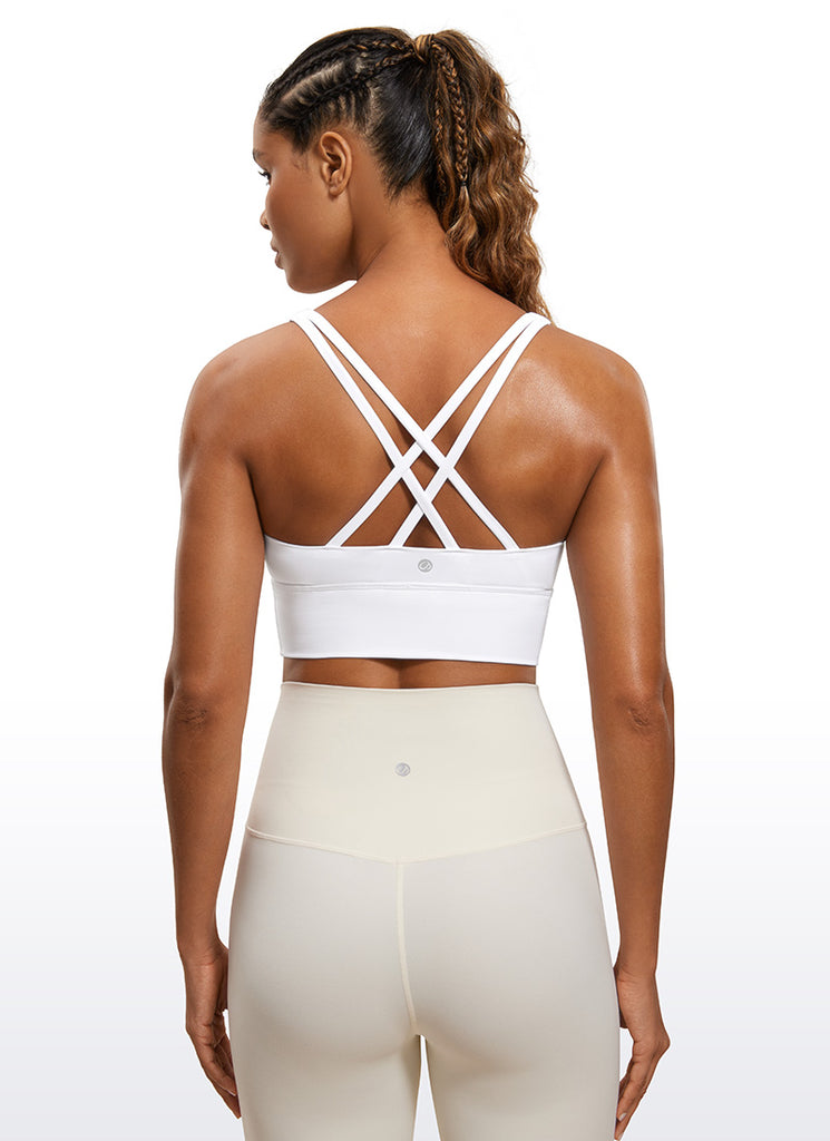 CRZ YOGA Nakedfeel Sujetador Largo con Tirantes y Espalda Cruzada para Mujer blanco