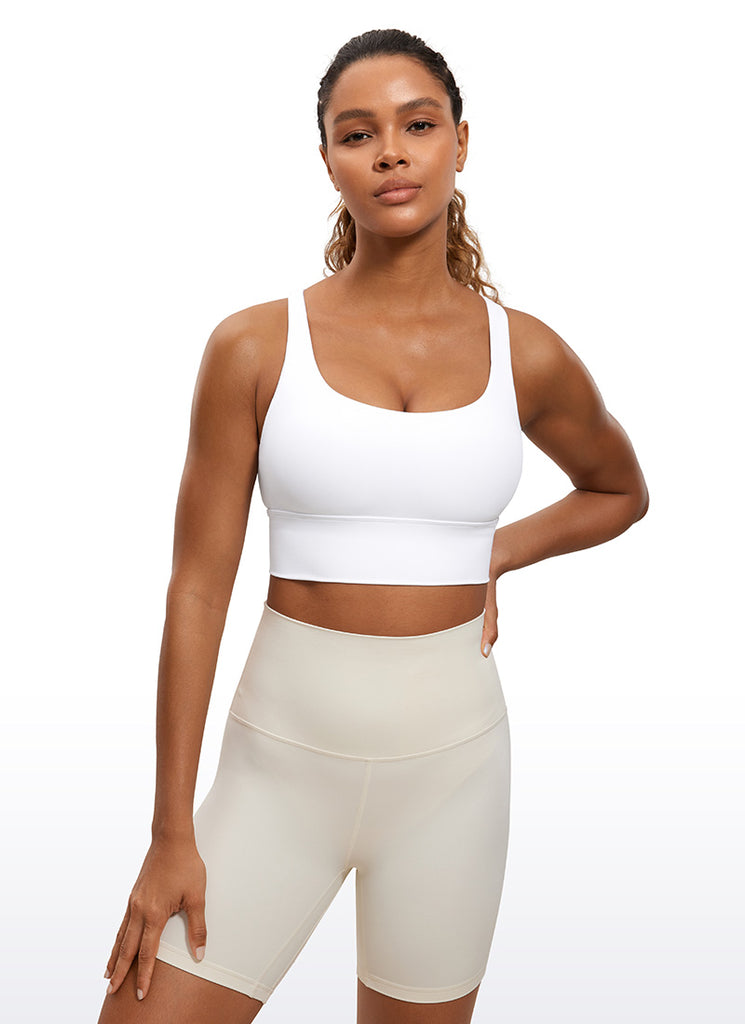 CRZ YOGA Nakedfeel Sujetador Largo con Tirantes y Espalda Cruzada para Mujer blanco