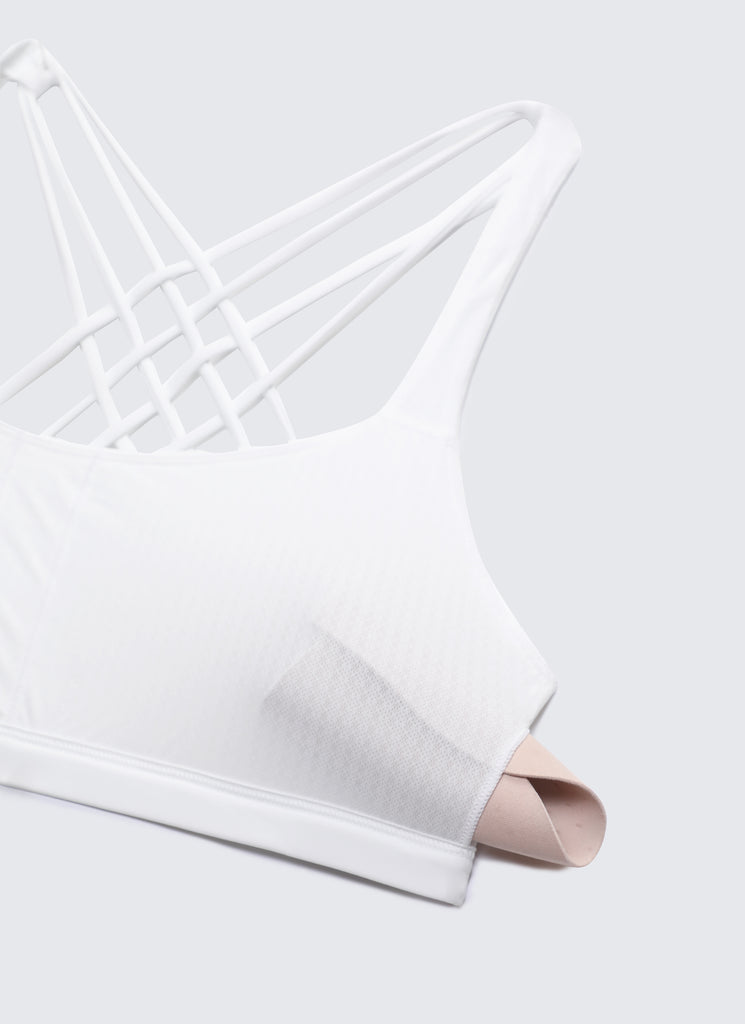 CRZ YOGA Nakedfeel Sujetador con Tirantes y Corte Bajo blanco