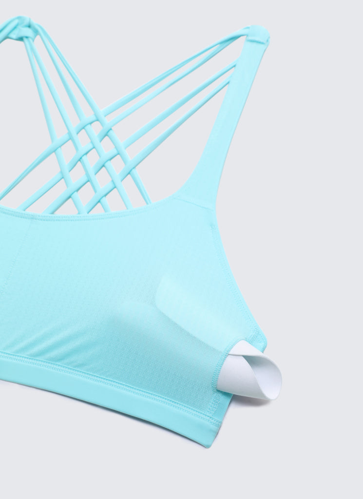 CRZ YOGA Nakedfeel Sujetador con Tirantes y Corte Bajo Hydra Blue