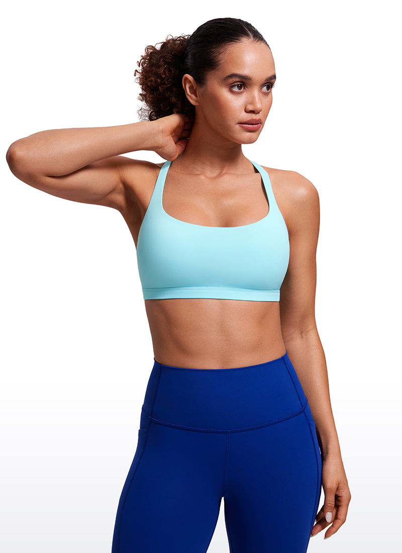 CRZ YOGA Nakedfeel Sujetador con Tirantes y Corte Bajo Hydra Blue