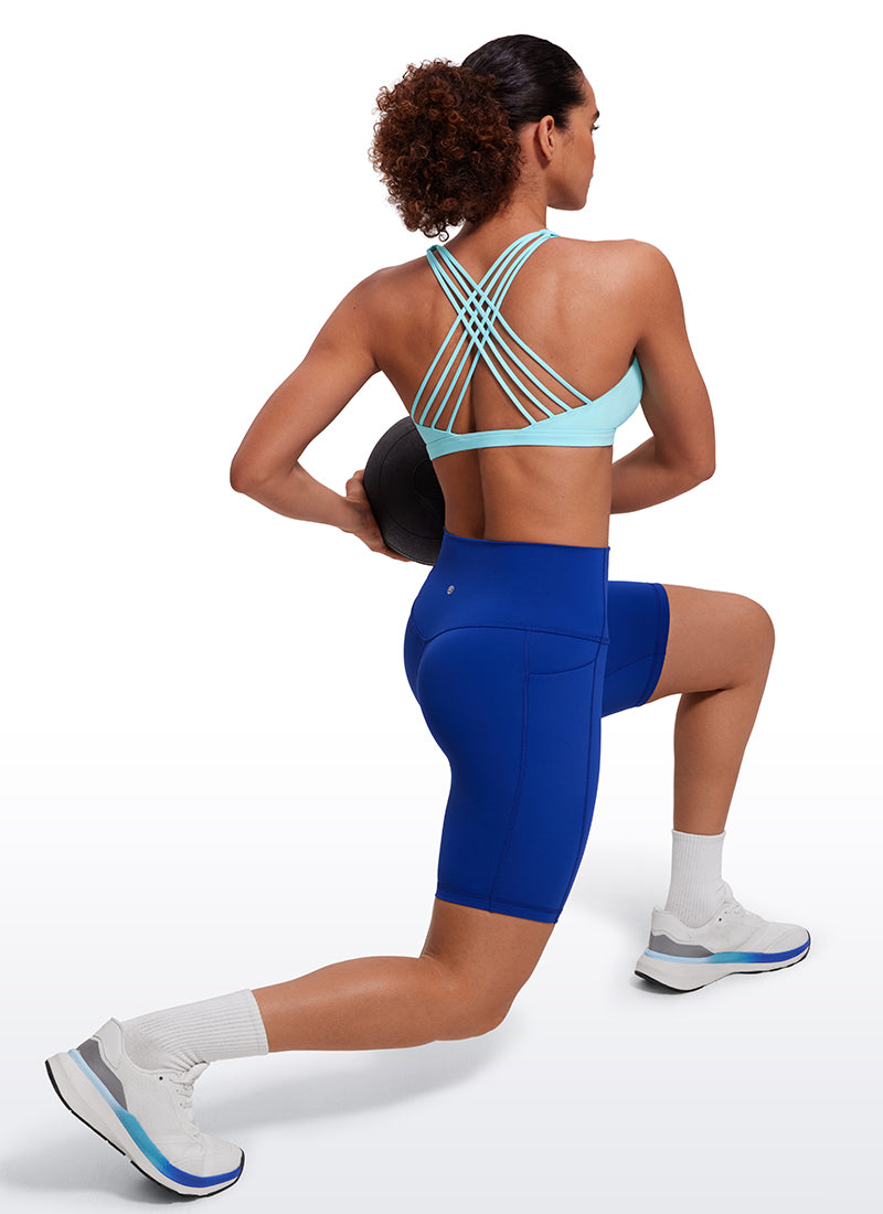 CRZ YOGA Nakedfeel Sujetador con Tirantes y Corte Bajo Hydra Blue