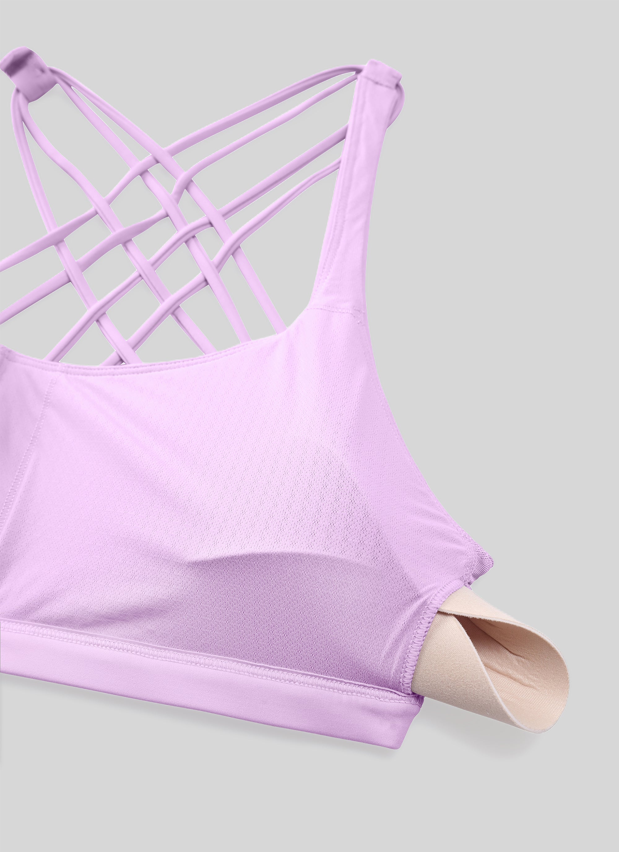 CRZ YOGA Nakedfeel Sujetador con Tirantes y Corte Bajo Lila