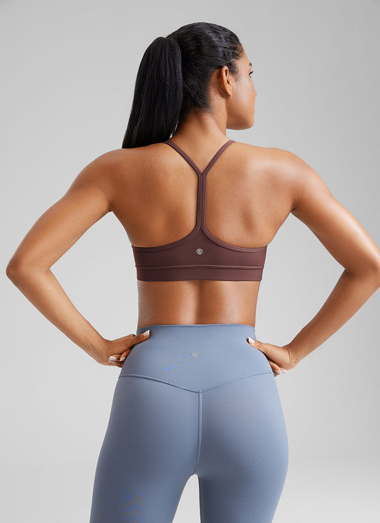 CRZ YOGA Butterluxe Sujetador Deportivo con Espalda en Y para Mujer Gris pardo