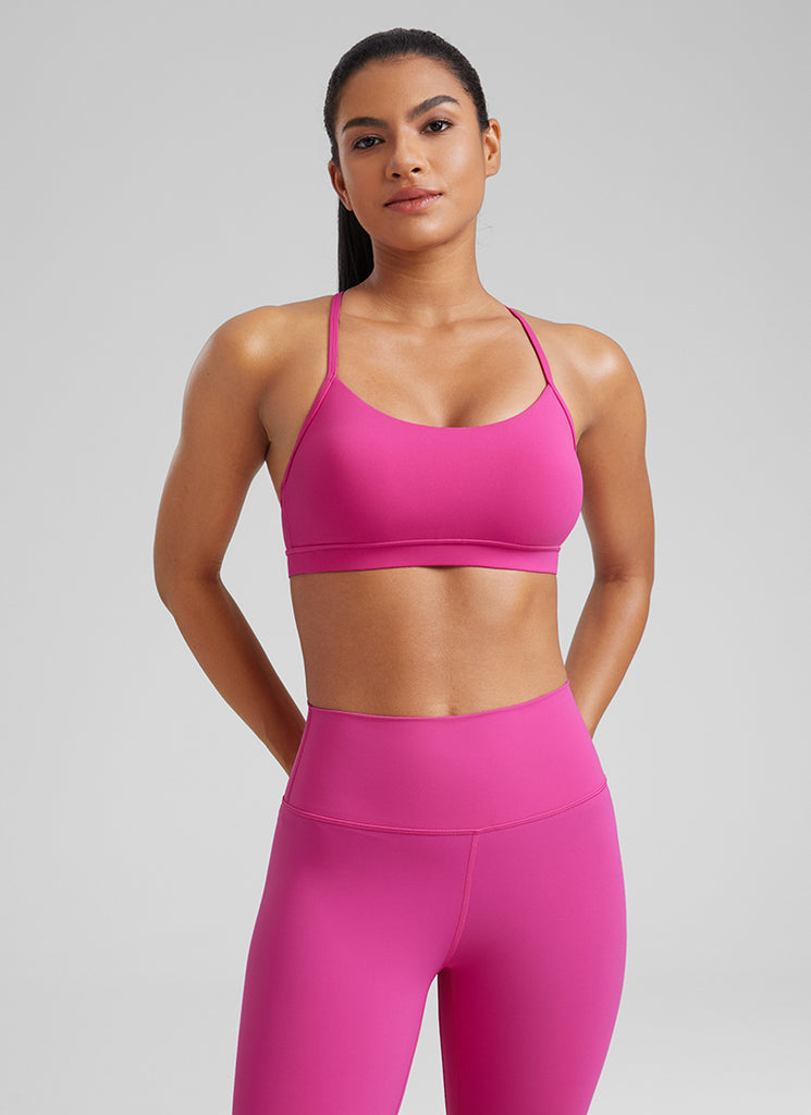 CRZ YOGA Butterluxe Sujetador Deportivo con Espalda en Y para Mujer Púrpura Hibisco