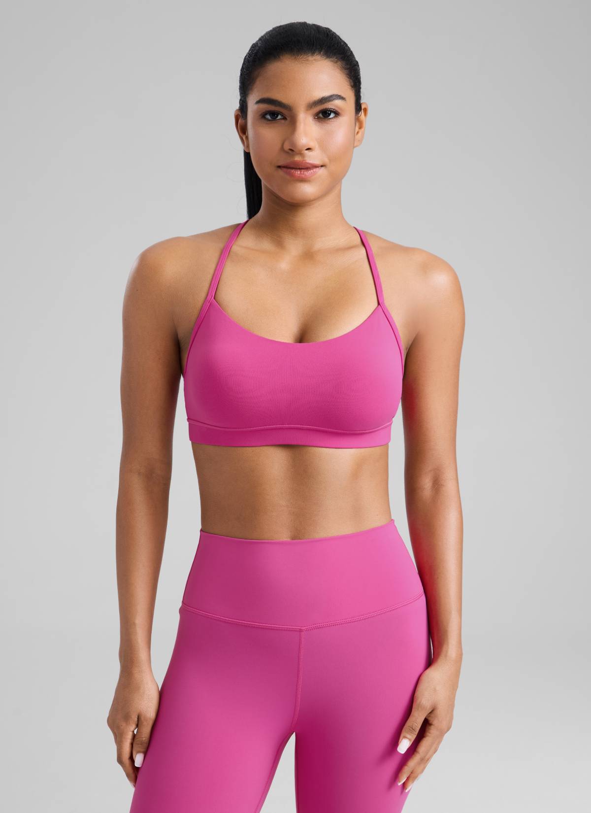 CRZ YOGA Butterluxe Sujetador Deportivo con Espalda en Y para Mujer Púrpura Hibisco