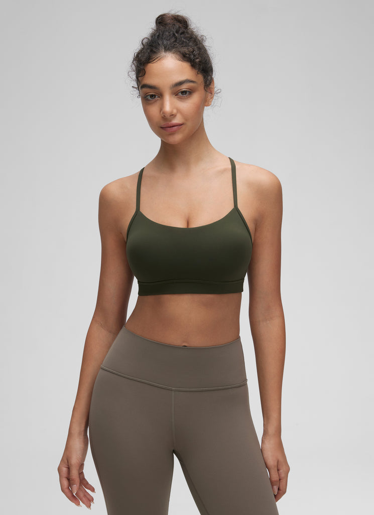 CRZ YOGA Butterluxe Sujetador Deportivo con Espalda en Y para Mujer Verde Oliva