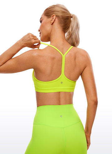 CRZ YOGA Butterluxe Sujetador Deportivo con Espalda en Y para Mujer Amarillo Neón