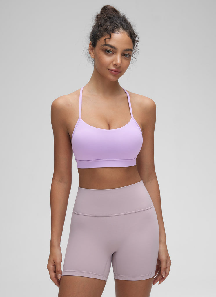 CRZ YOGA Butterluxe Sujetador Deportivo con Espalda en Y para Mujer Púrpura élfico