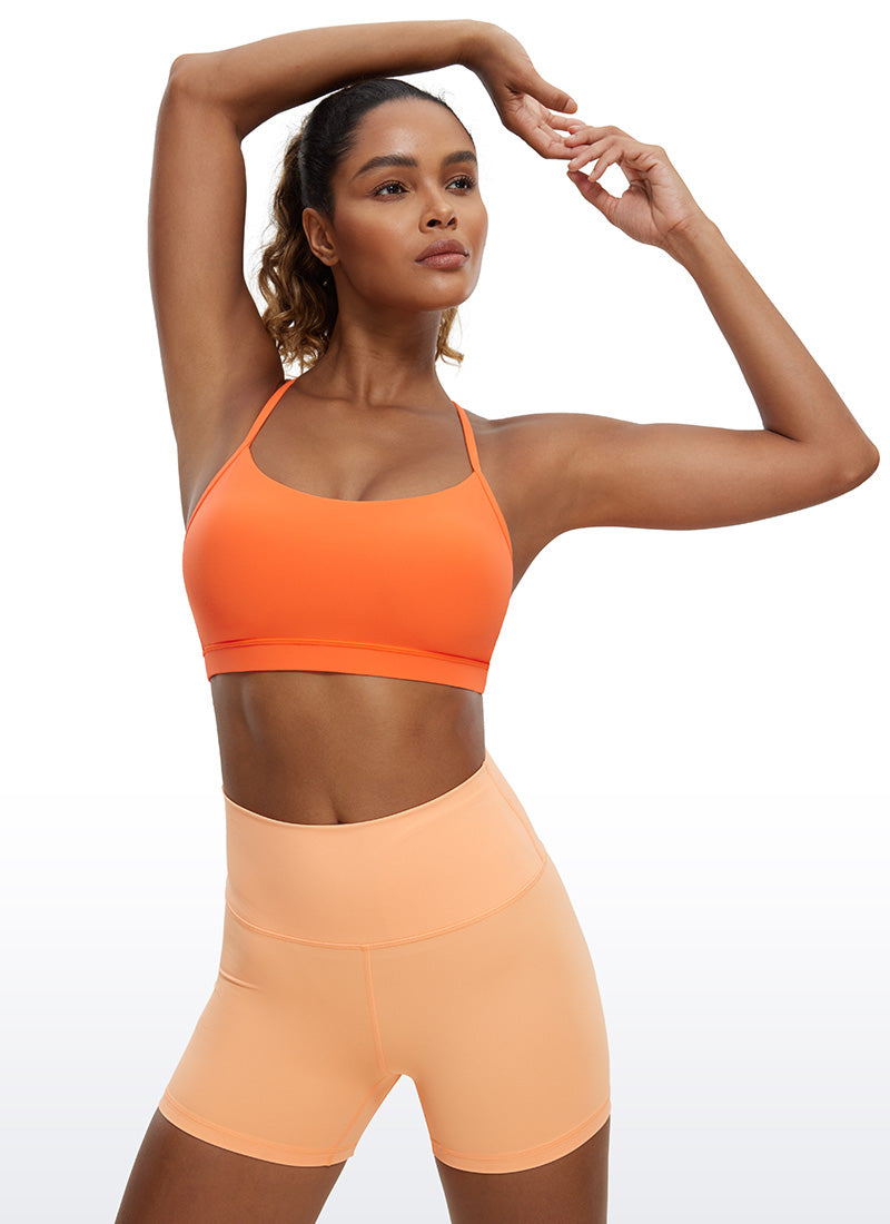CRZ YOGA Butterluxe Sujetador Deportivo con Espalda en Y para Mujer Naranja Neón
