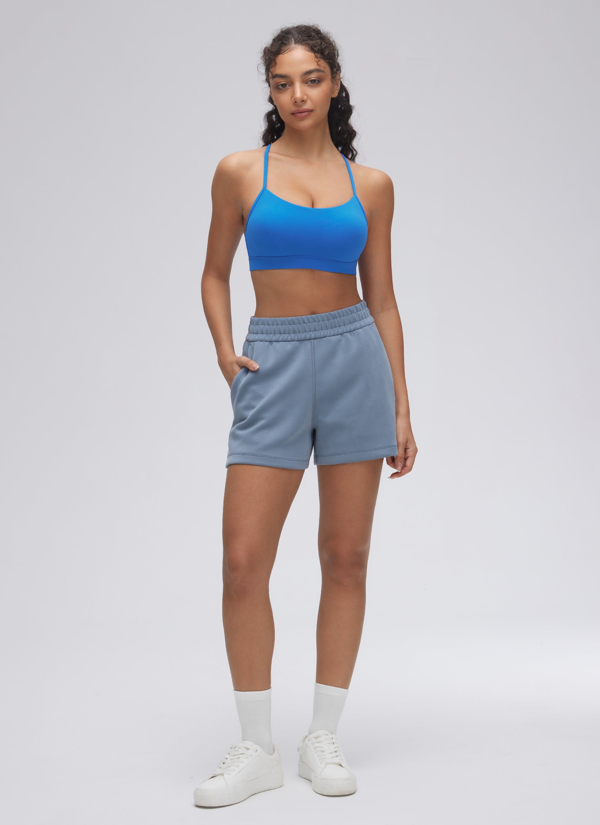 CRZ YOGA Butterluxe Sujetador Deportivo con Espalda en Y para Mujer Azul Destello