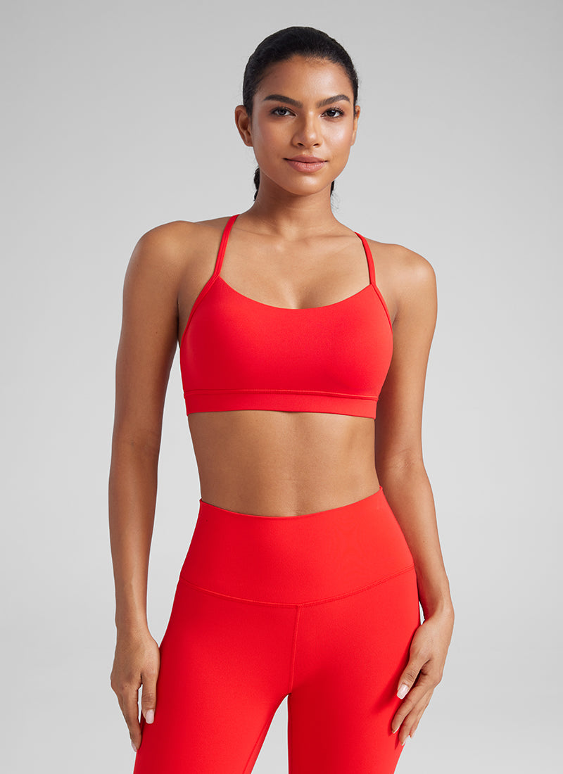 CRZ YOGA Butterluxe Sujetador Deportivo con Espalda en Y para Mujer Rojo Profundo