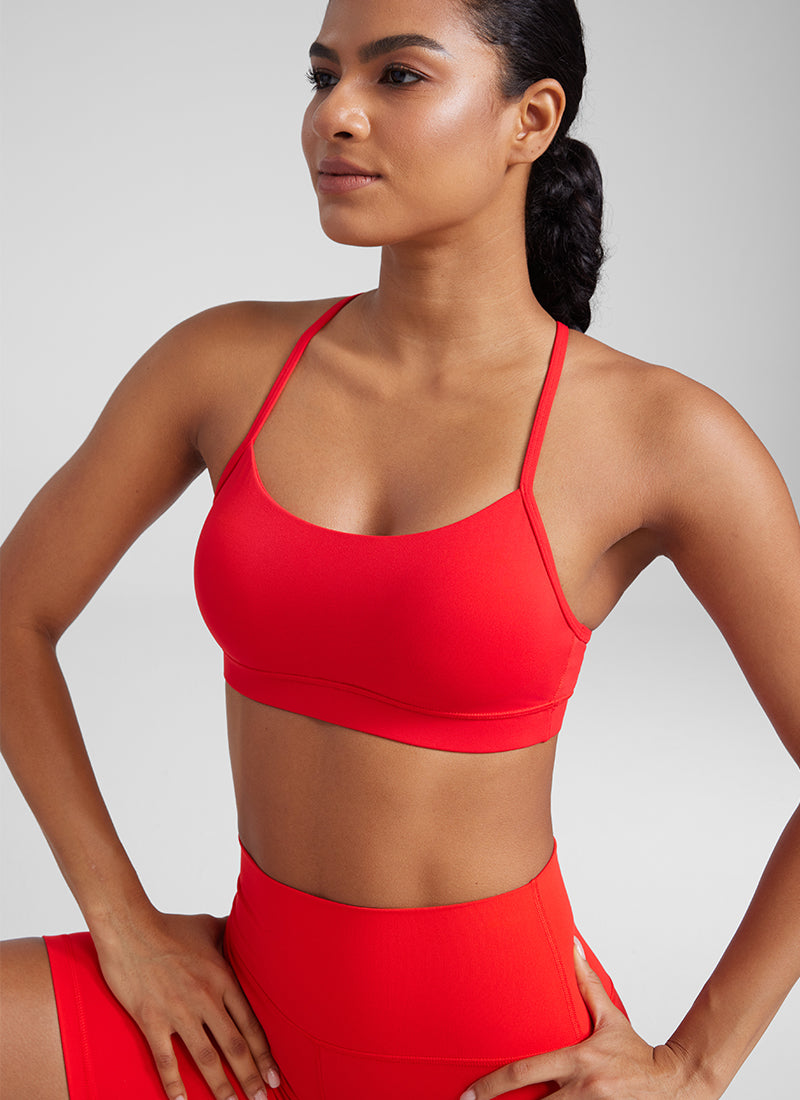 CRZ YOGA Butterluxe Sujetador Deportivo con Espalda en Y para Mujer Rojo Profundo