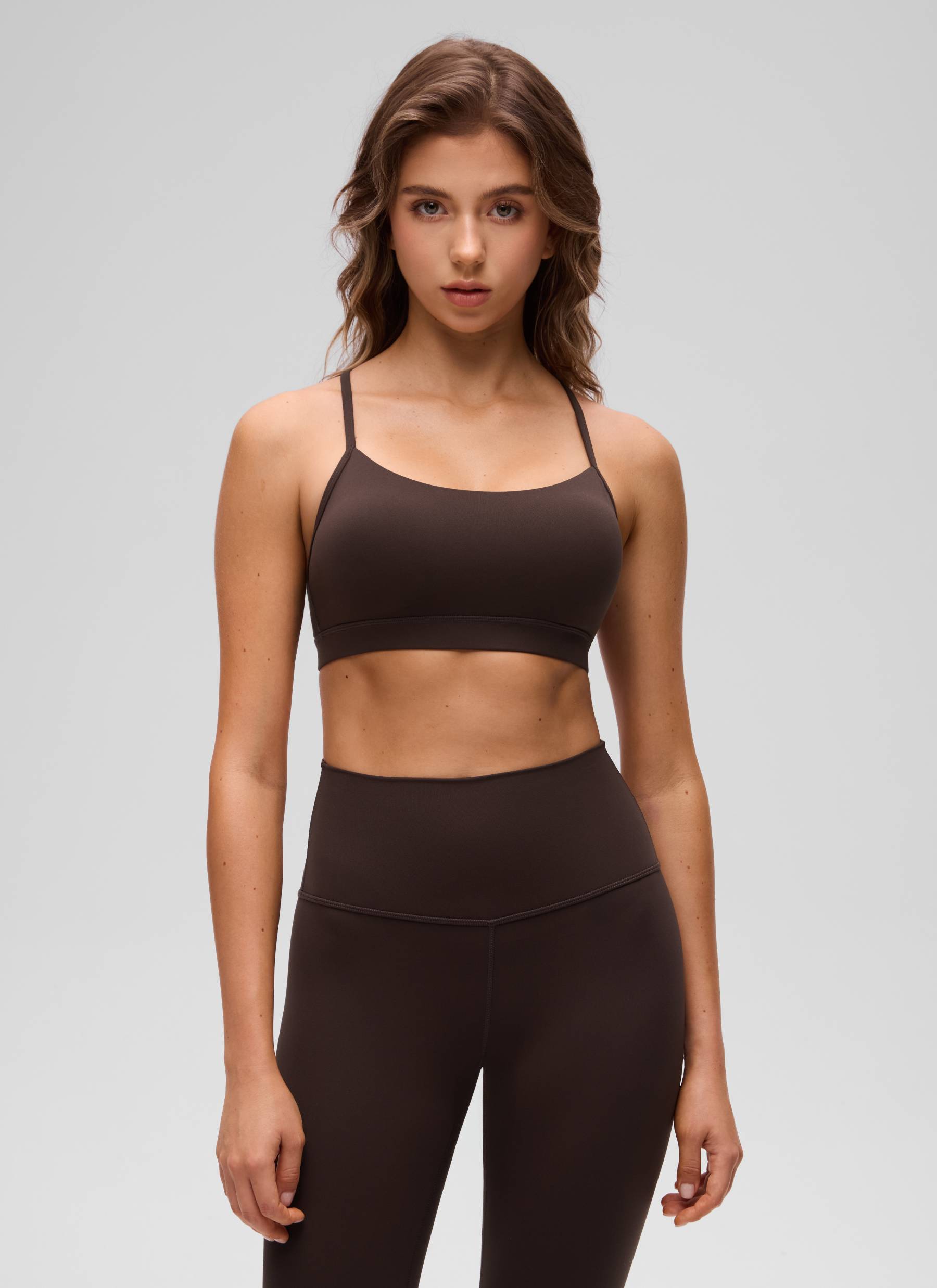 CRZ YOGA Butterluxe Sujetador Deportivo con Espalda en Y para Mujer Marrón Fudge Caliente