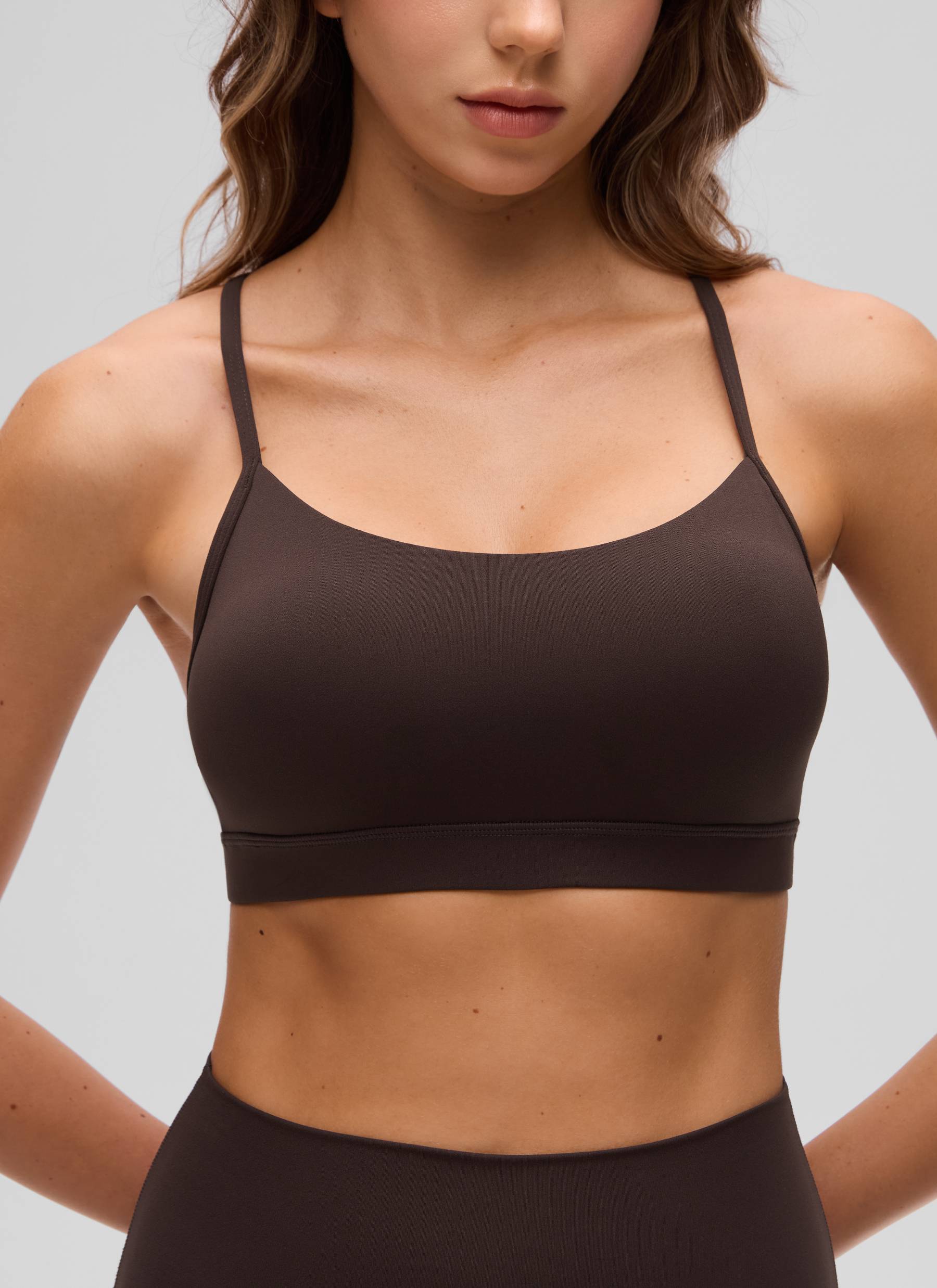 CRZ YOGA Butterluxe Sujetador Deportivo con Espalda en Y para Mujer Marrón Fudge Caliente