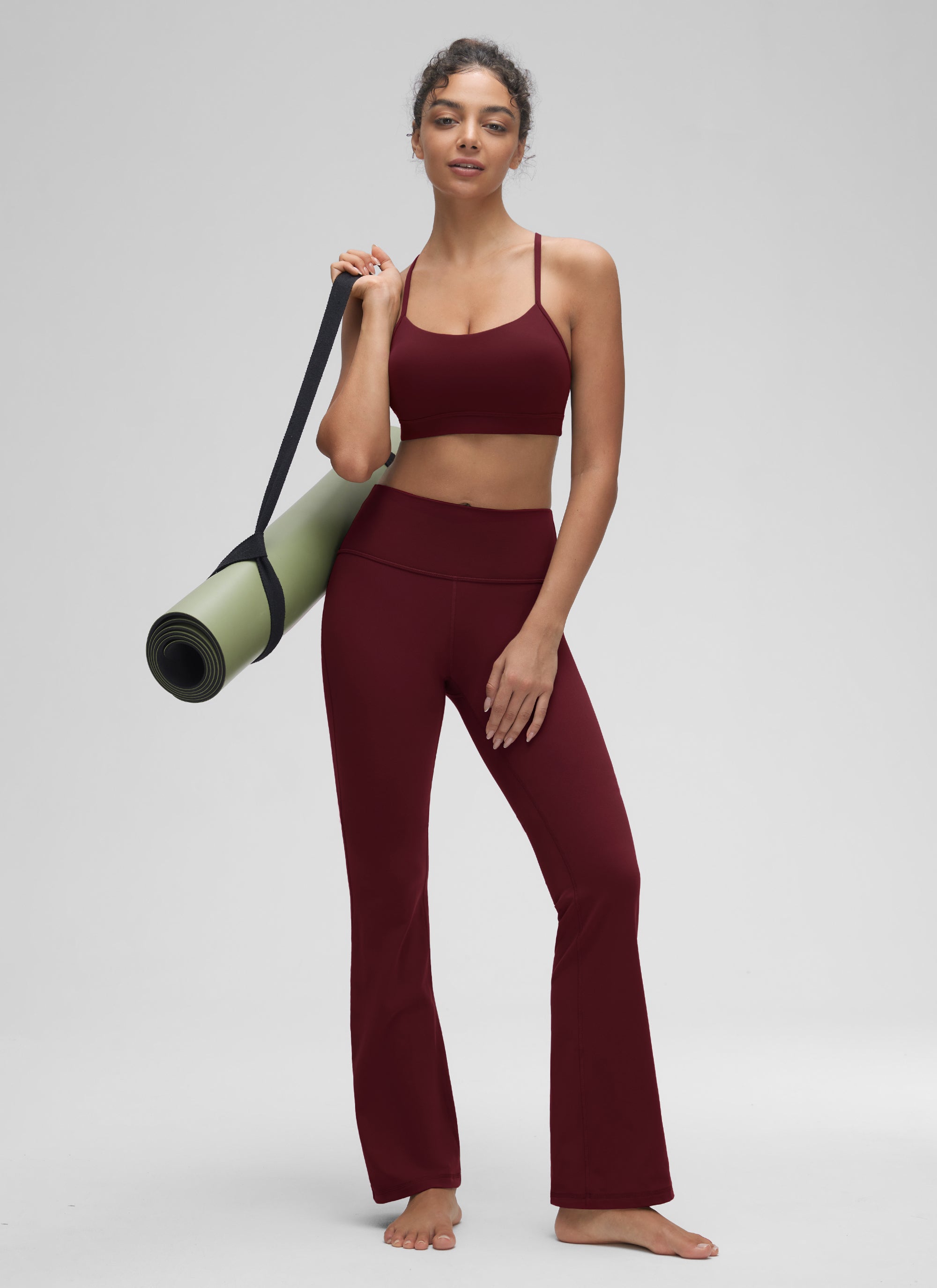 CRZ YOGA Butterluxe Sujetador Deportivo con Espalda en Y para Mujer Merlot Rojo @model_info:Anano