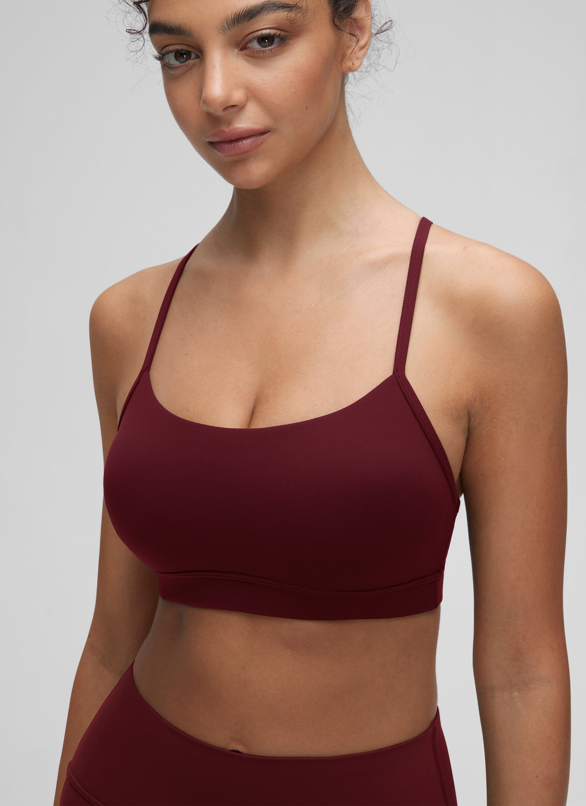CRZ YOGA Butterluxe Sujetador Deportivo con Espalda en Y para Mujer Merlot Rojo
