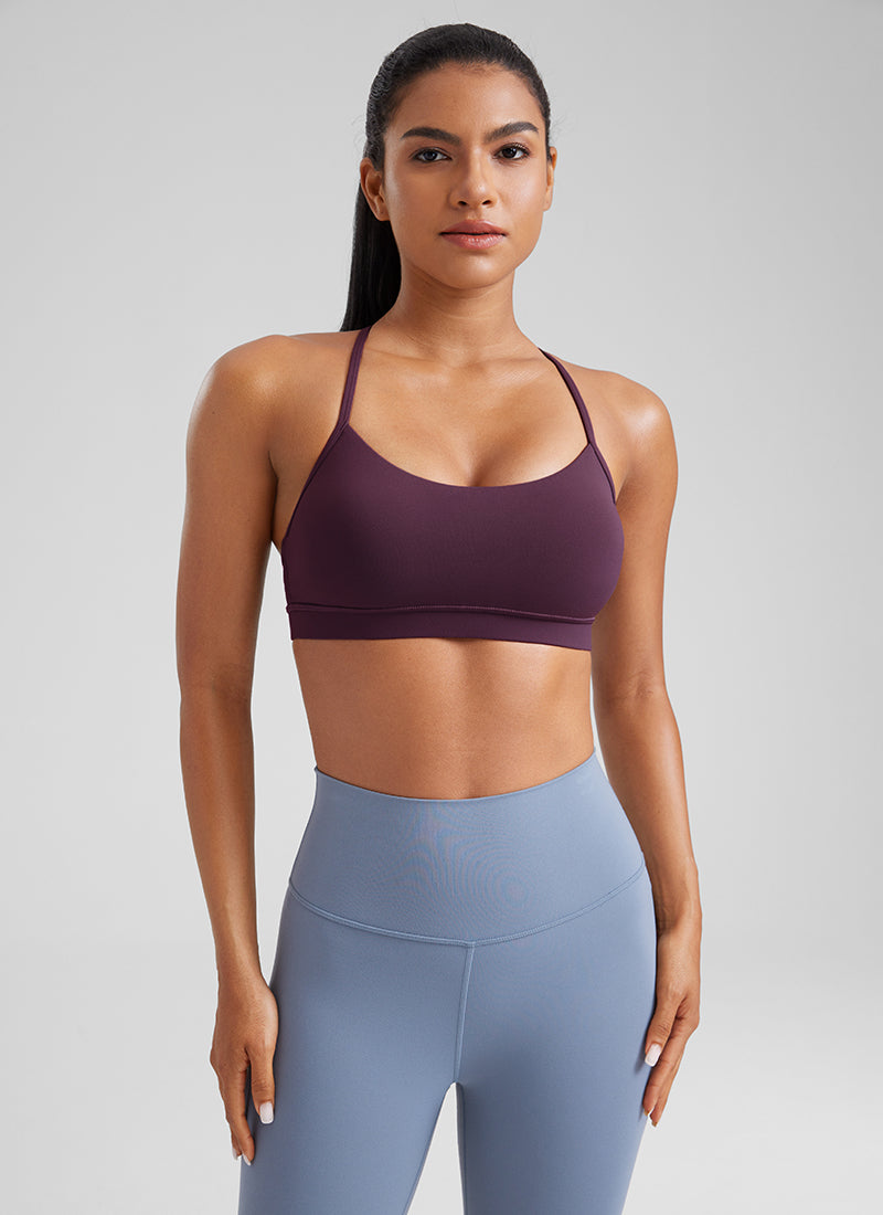 CRZ YOGA Butterluxe Sujetador Deportivo con Espalda en Y para Mujer Deep Purple