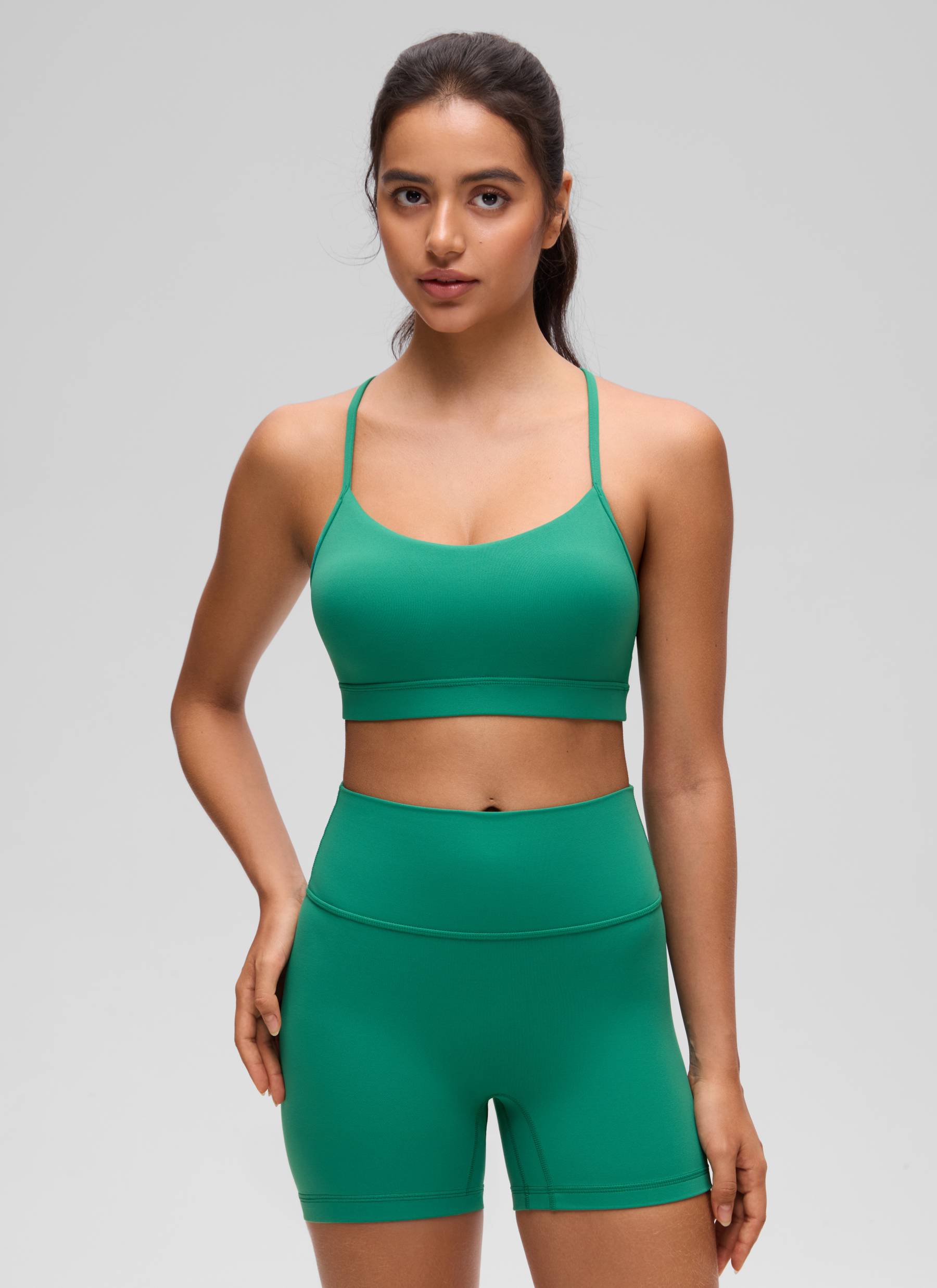 CRZ YOGA Butterluxe Sujetador Deportivo con Espalda en Y para Mujer Verde Cascadia