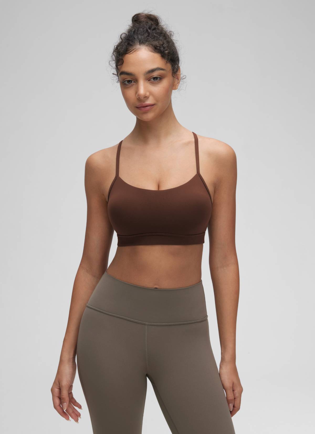 CRZ YOGA Butterluxe Sujetador Deportivo con Espalda en Y para Mujer Marrón Lava
