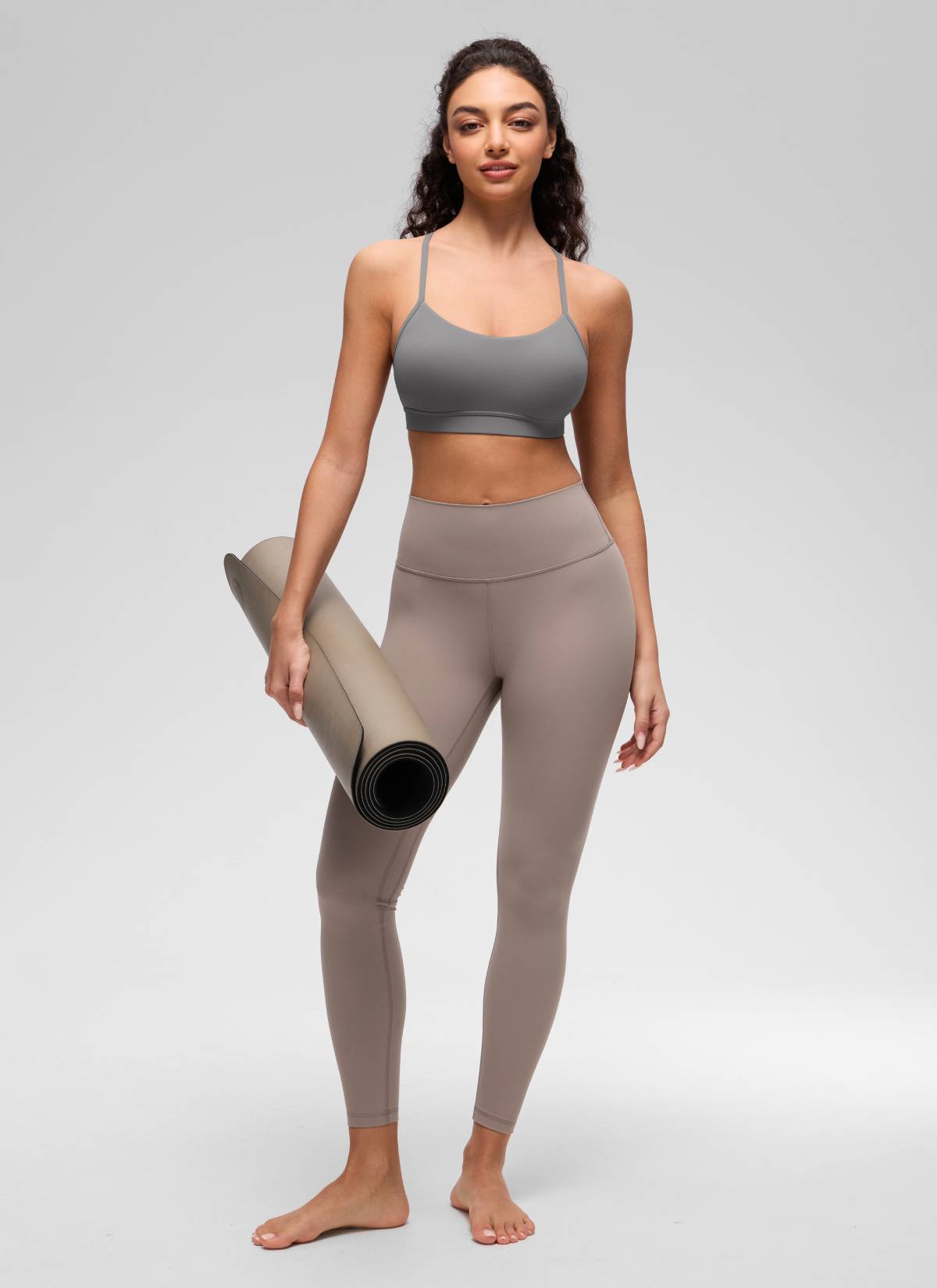 CRZ YOGA Butterluxe Sujetador Deportivo con Espalda en Y para Mujer Gris ceniza