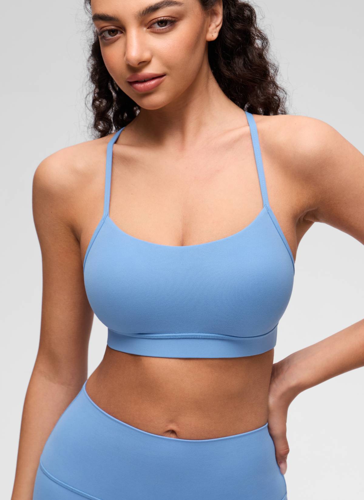 CRZ YOGA Butterluxe Sujetador Deportivo con Espalda en Y para Mujer Fiesta Azul