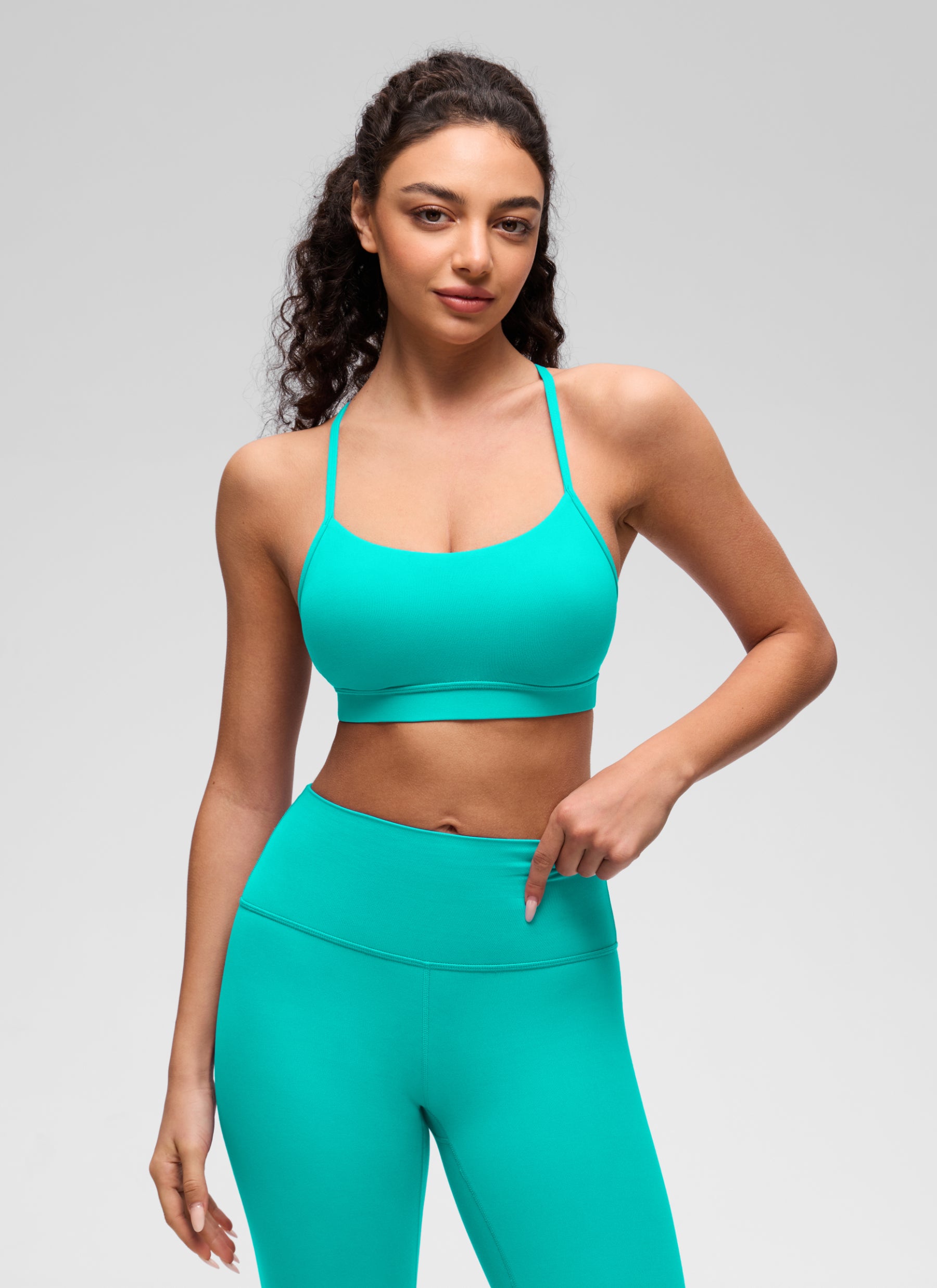 CRZ YOGA Butterluxe Sujetador Deportivo con Espalda en Y para Mujer Trópicos Teal