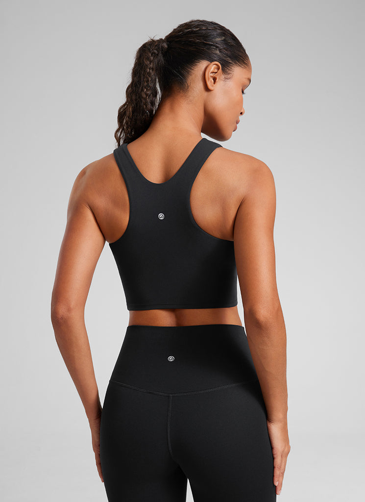 CRZ YOGA Butterluxe Camiseta sin Mangas con Espalda Cruzada para Mujer Negro