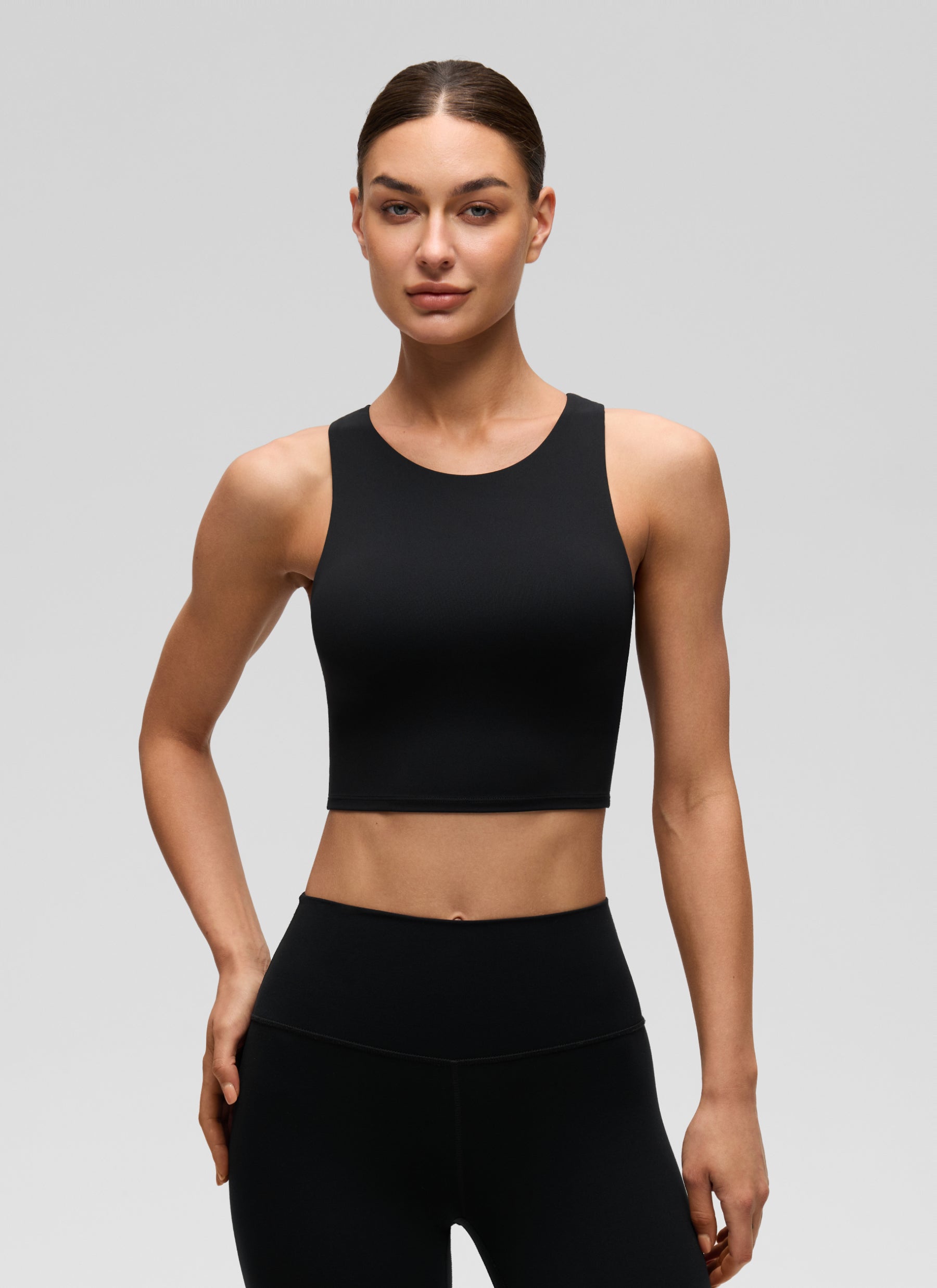 CRZ YOGA Butterluxe Camiseta sin Mangas con Espalda Cruzada para Mujer Negro