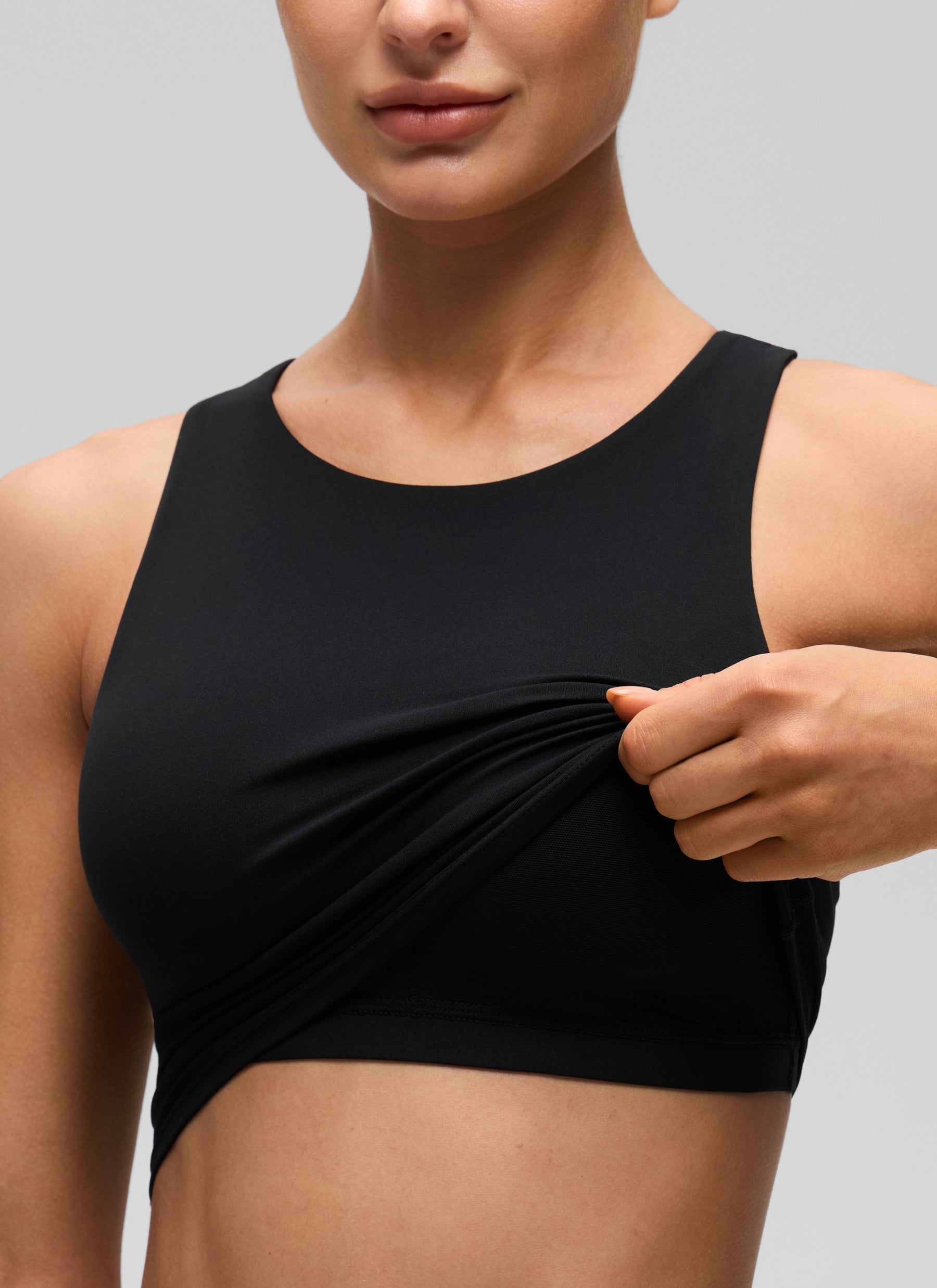 CRZ YOGA Butterluxe Camiseta sin Mangas con Espalda Cruzada para Mujer Negro