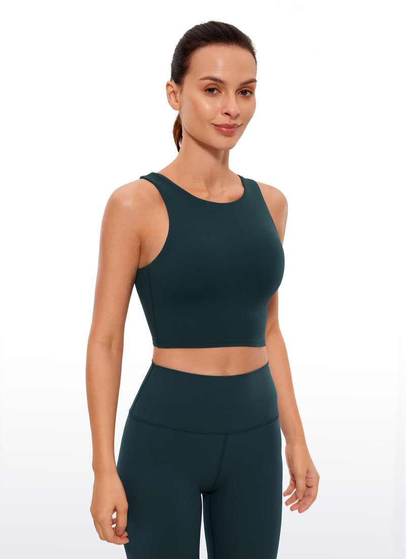 CRZ YOGA Butterluxe Camiseta sin Mangas con Espalda Cruzada para Mujer Verde oscuro del bosque