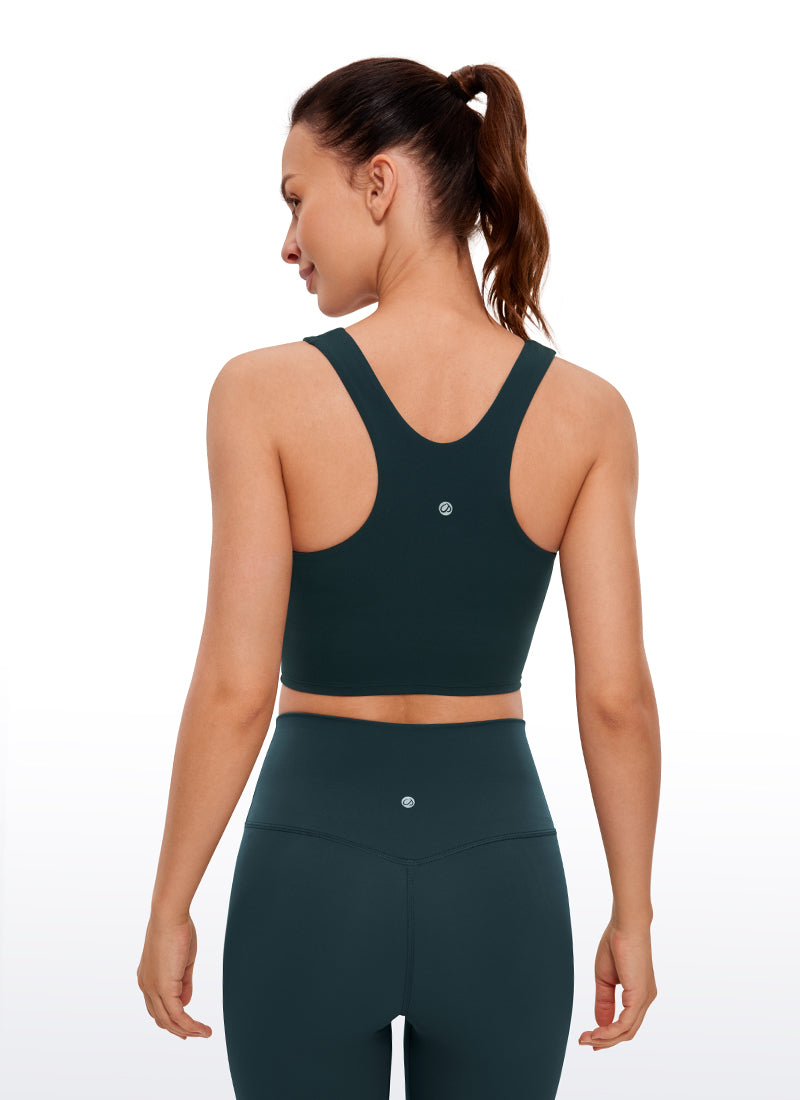 CRZ YOGA Butterluxe Camiseta sin Mangas con Espalda Cruzada para Mujer Verde oscuro del bosque
