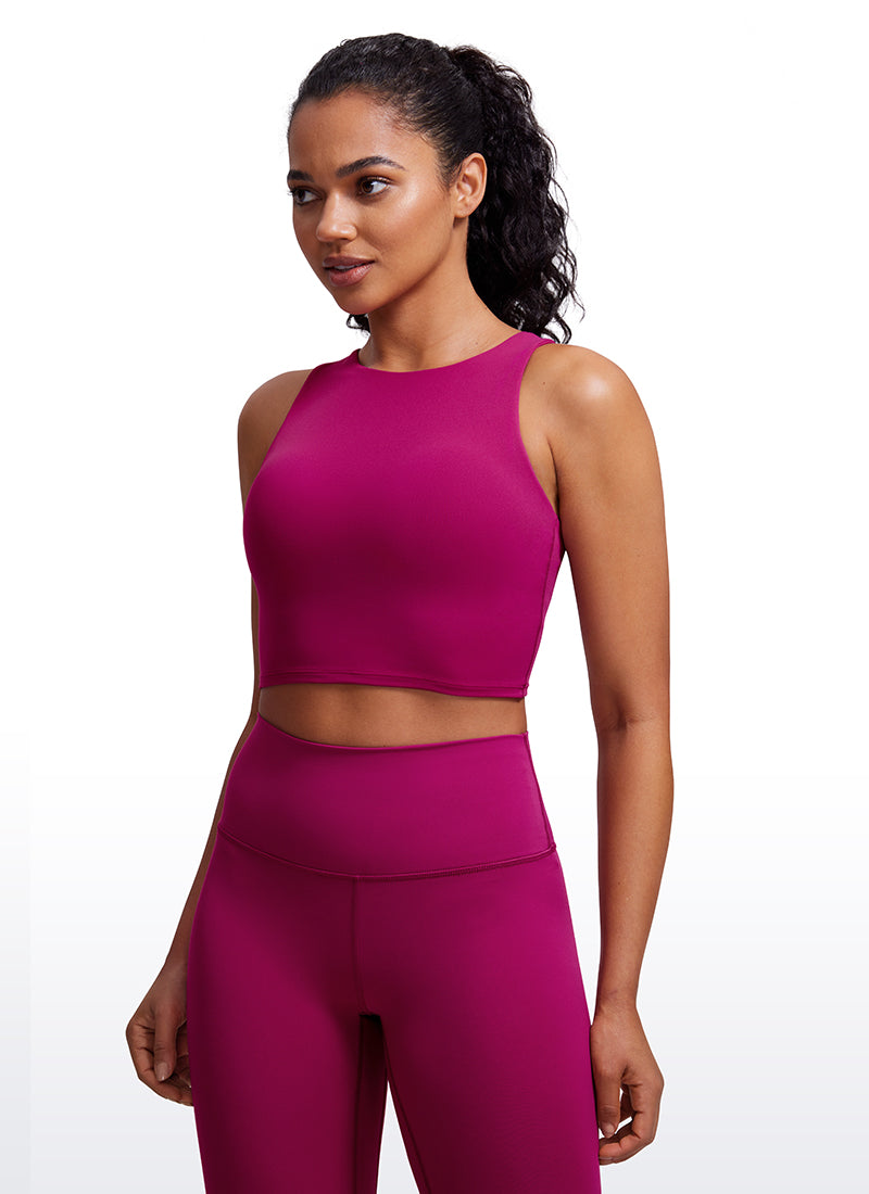 CRZ YOGA Butterluxe Camiseta sin Mangas con Espalda Cruzada para Mujer Magenta Púrpura