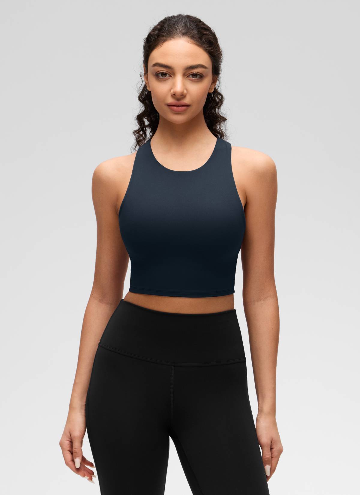 CRZ YOGA Butterluxe Camiseta sin Mangas con Espalda Cruzada para Mujer True Navy