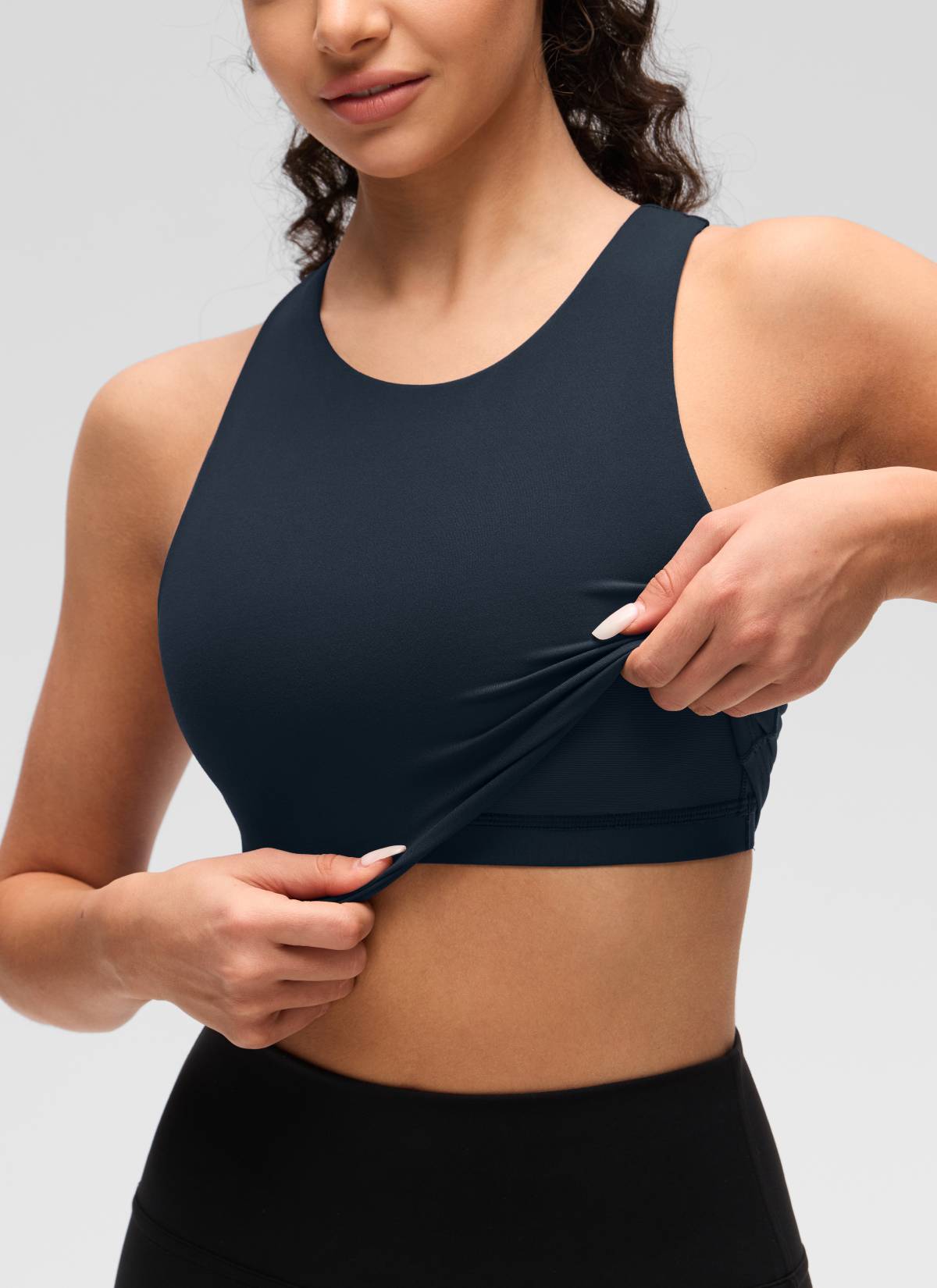 CRZ YOGA Butterluxe Camiseta sin Mangas con Espalda Cruzada para Mujer True Navy