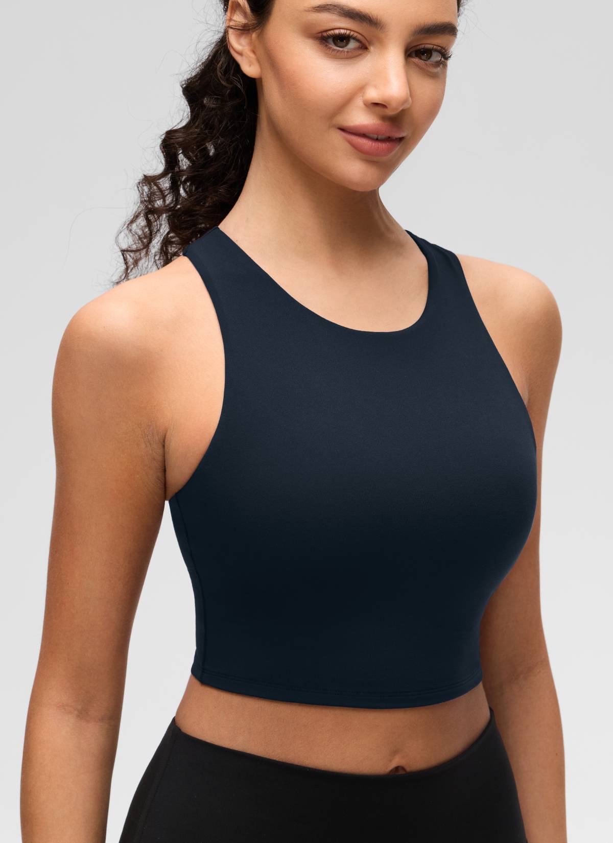 CRZ YOGA Butterluxe Camiseta sin Mangas con Espalda Cruzada para Mujer True Navy