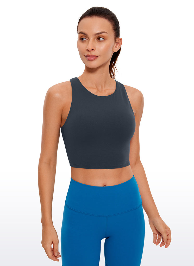 CRZ YOGA Butterluxe Camiseta sin Mangas con Espalda Cruzada para Mujer True Navy