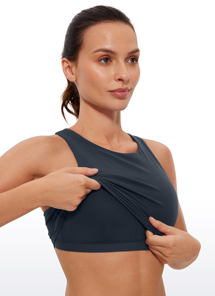 CRZ YOGA Butterluxe Camiseta sin Mangas con Espalda Cruzada para Mujer True Navy
